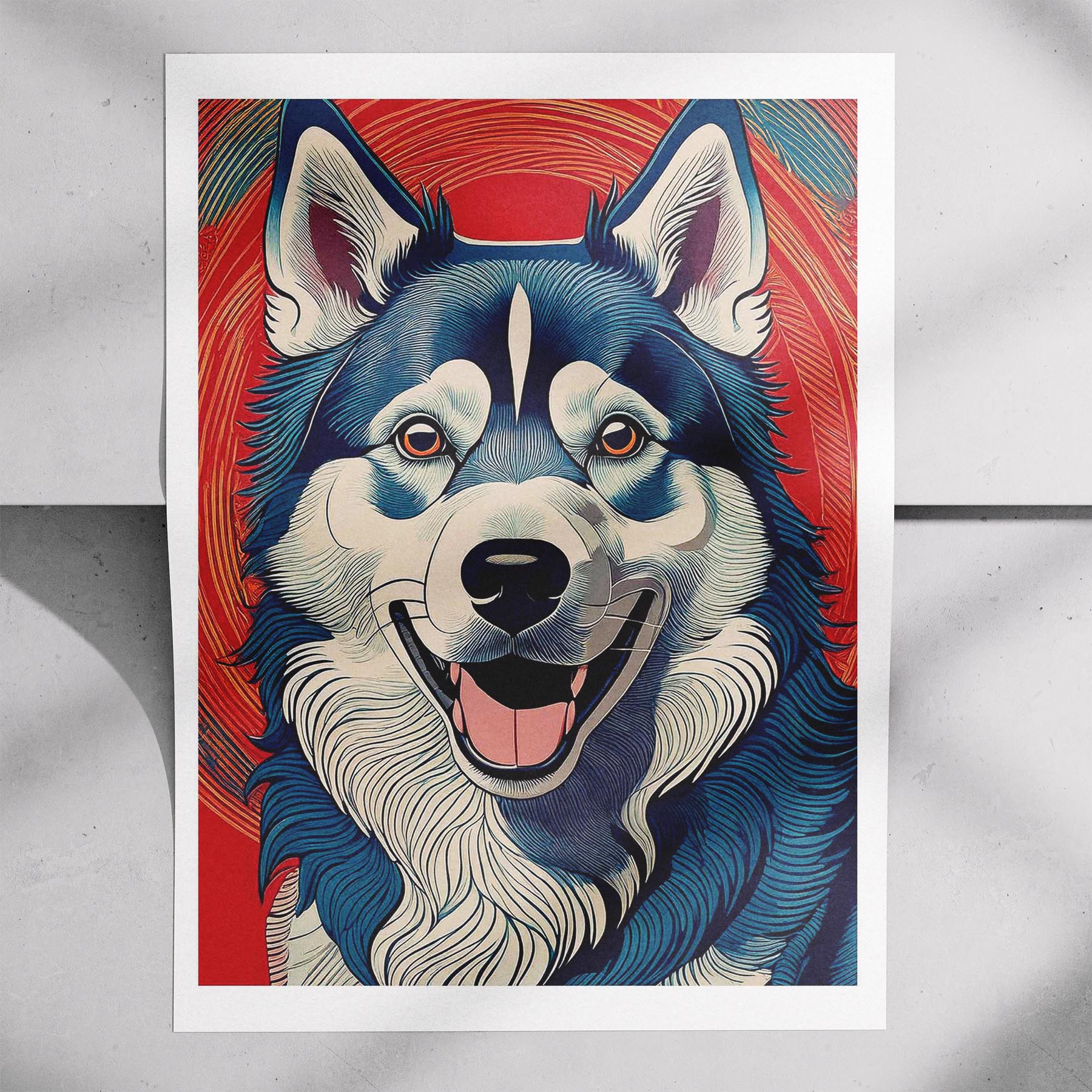 Siberian Husky Hokusai Japanese Inspired Dog Series 1 image 7