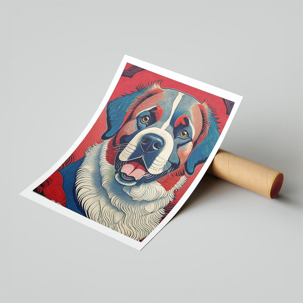Saint Bernard Hokusai Japanese Inspired Dog Series image 6