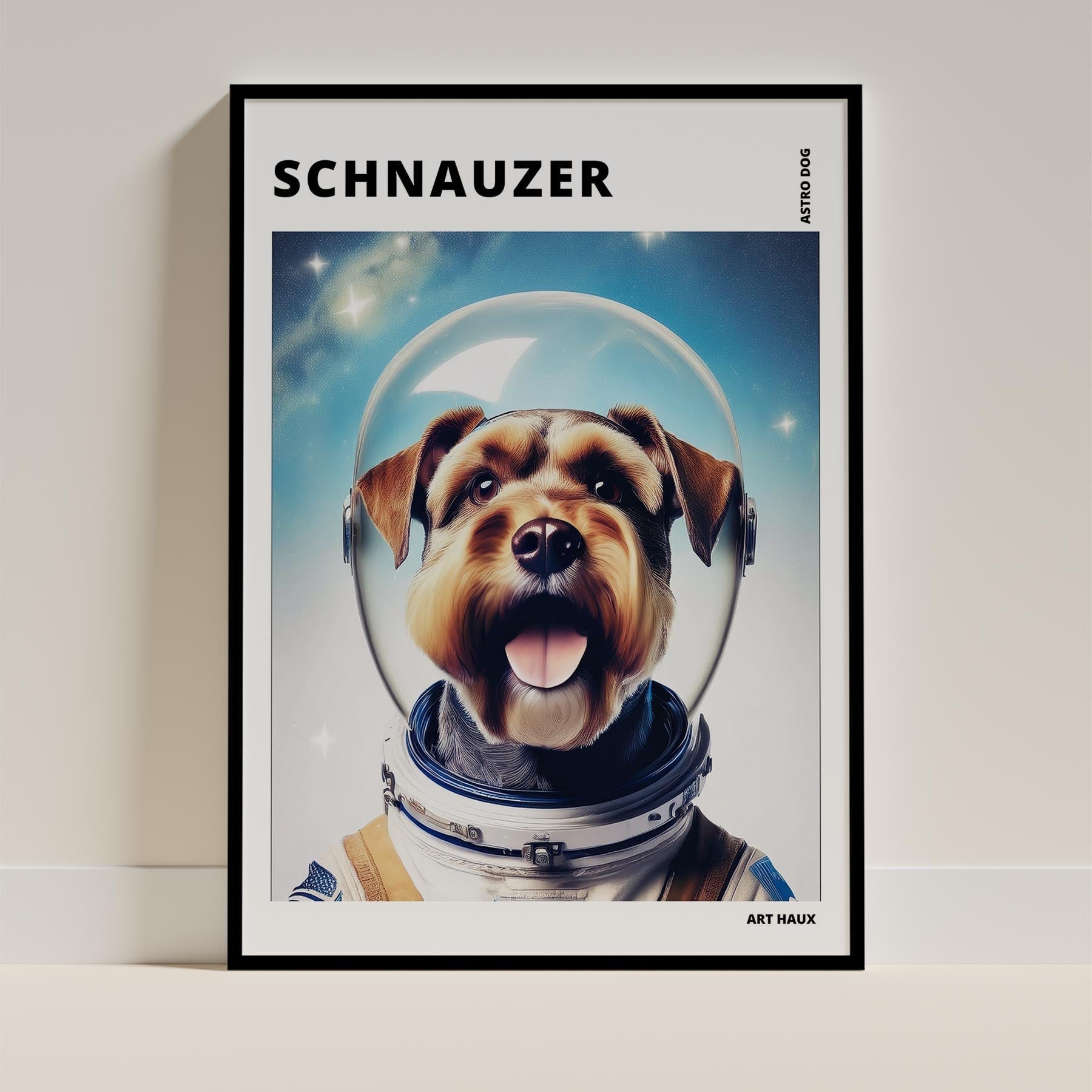 Schnauzer Astronaut Dog Series with Text Astro Dog image 11
