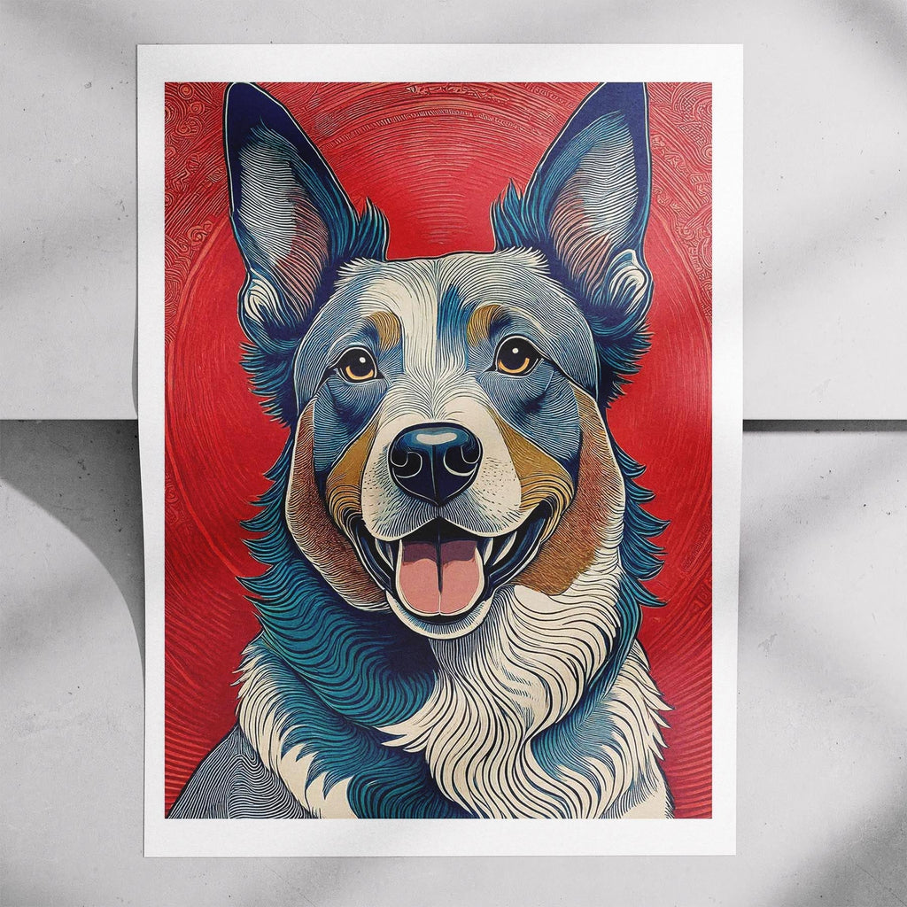 Cattle Dog Hokusai Japanese Inspired Dog Series image 7