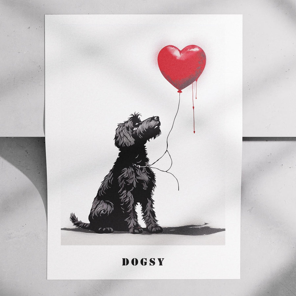 Black Russian Terrier DOGSY Series inspired by the Art of Banksy with text Dogsy image 7