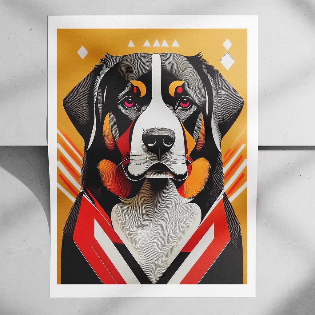 Bernese Mountain Dog Geometric Orange Series image 7