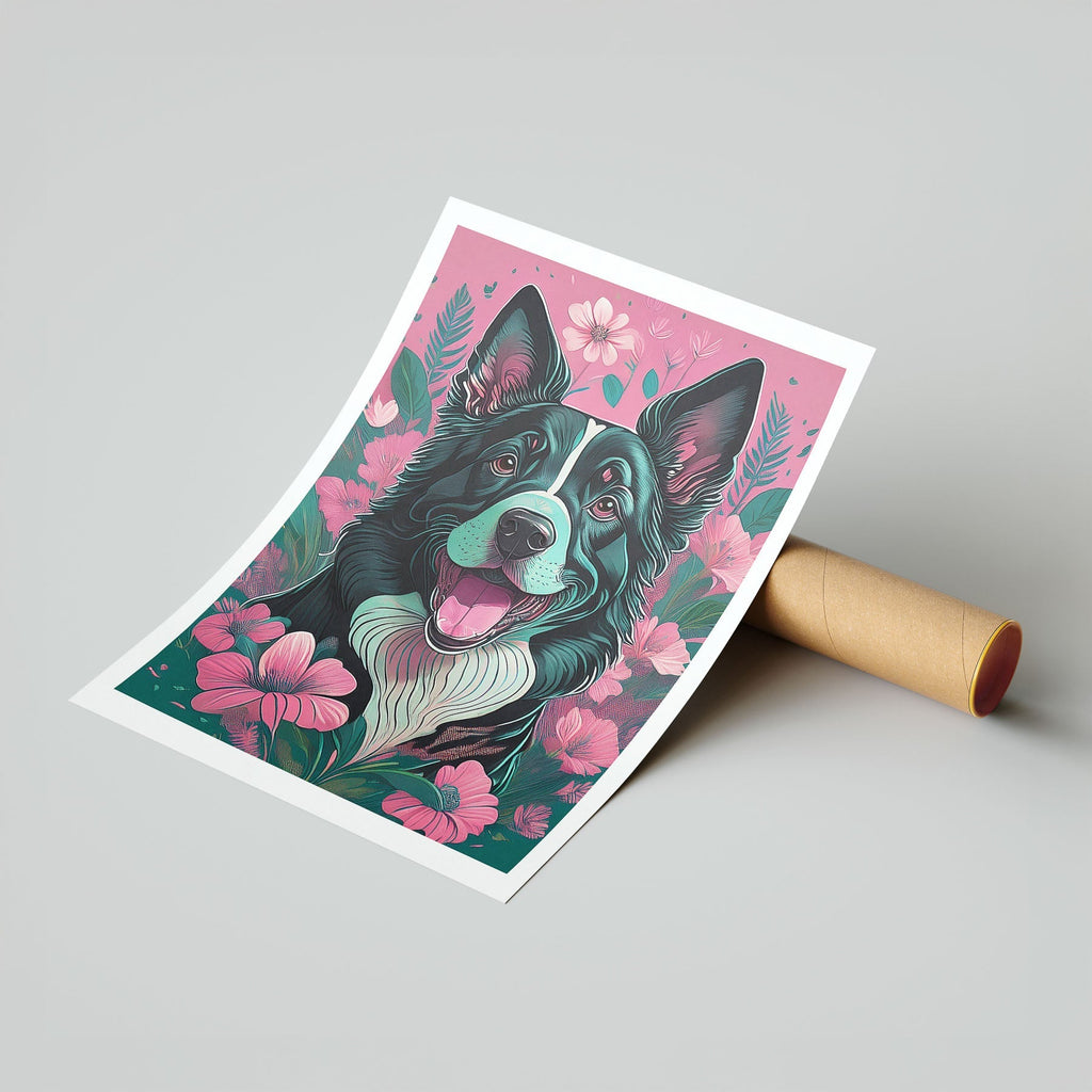 Border Collie 1 Flowery Dog image 7