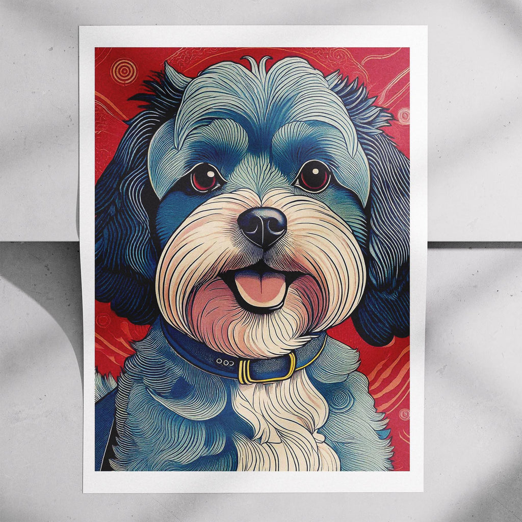 Cavoodle Hokusai Japanese Inspired Dog Series 9 image 7