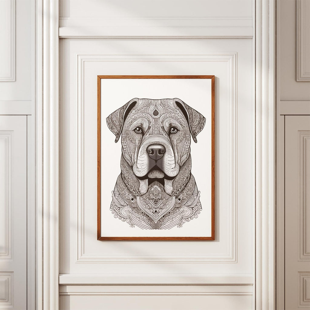 Shar Pei Mandala Black and White Dog Series image 3