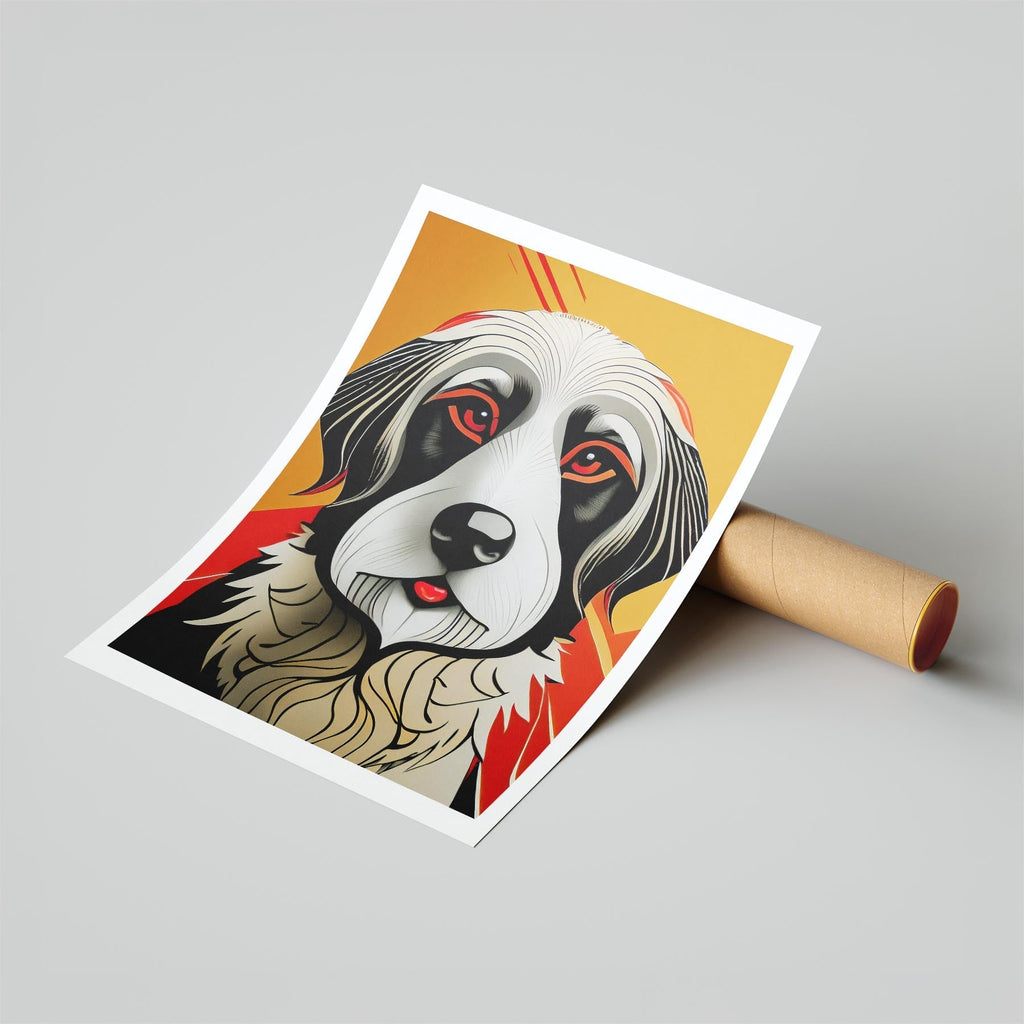 Old English Sheepdog Geometric Orange Series image 6