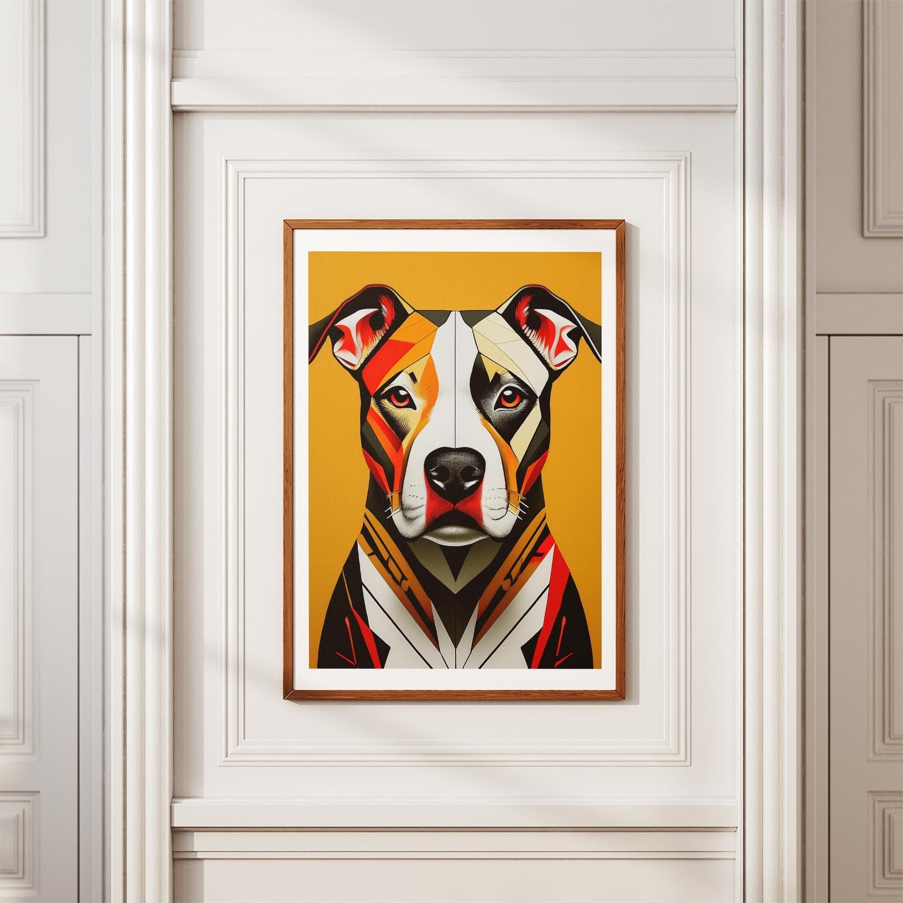 Staffordshire Bull Terrier Geometric Orange Series image 3