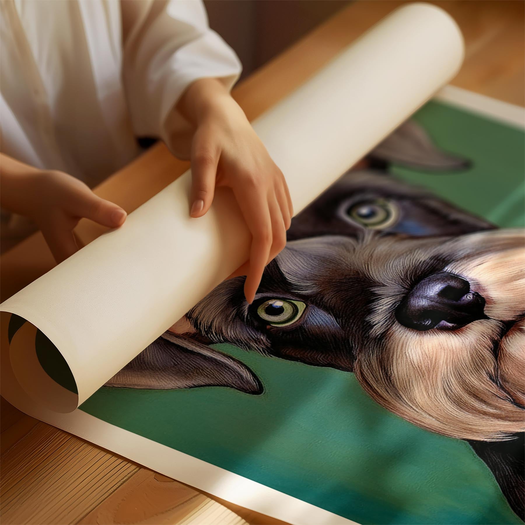 Schnauzer Green Painted Series image 1