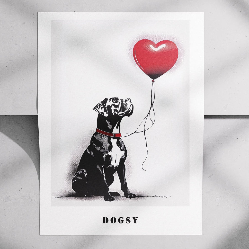 Boxer DOGSY Series inspired by the Art of Banksy with text Dogsy image 7