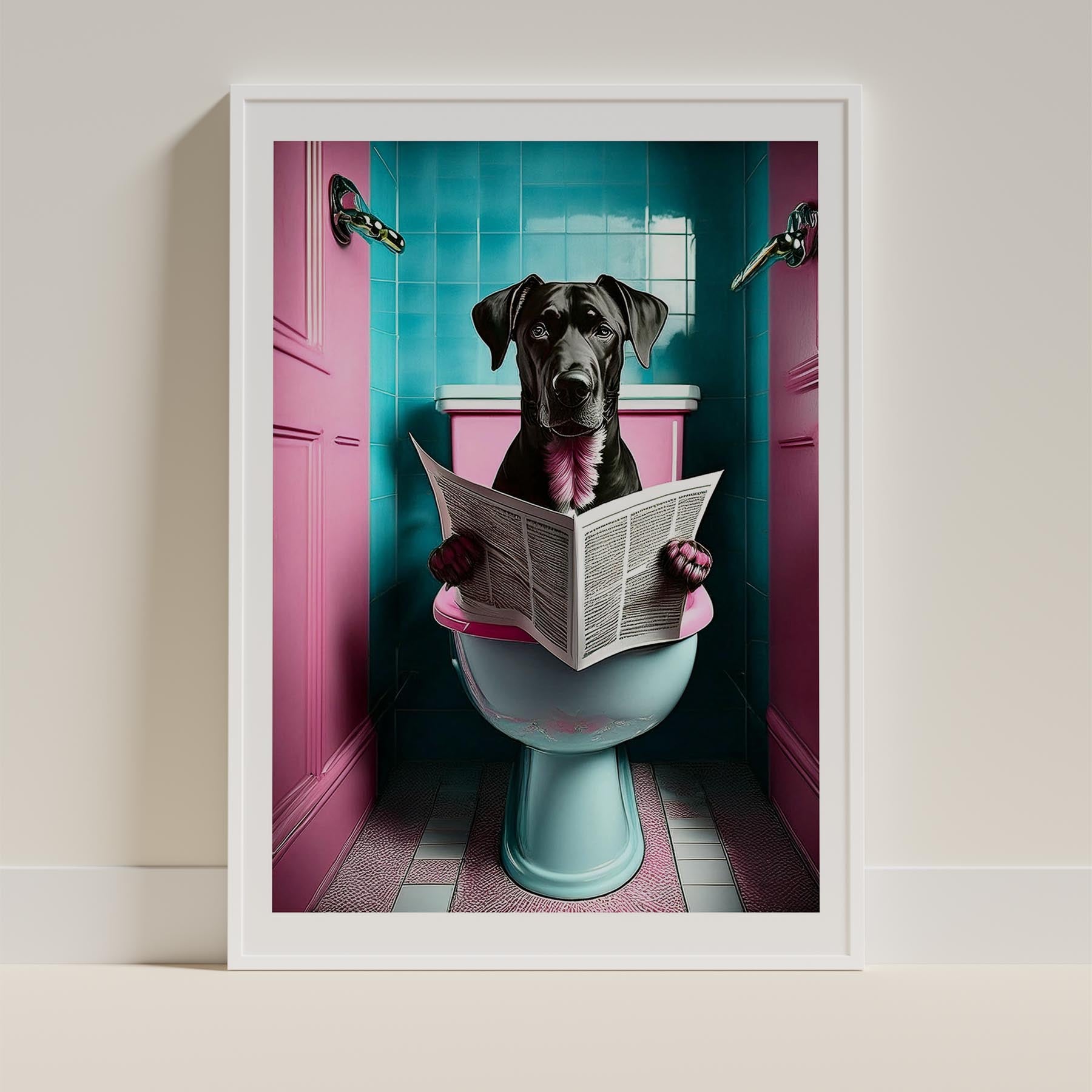 Rhoedesian Ridgeback Toilet Dogs PInk and Turquise image 9