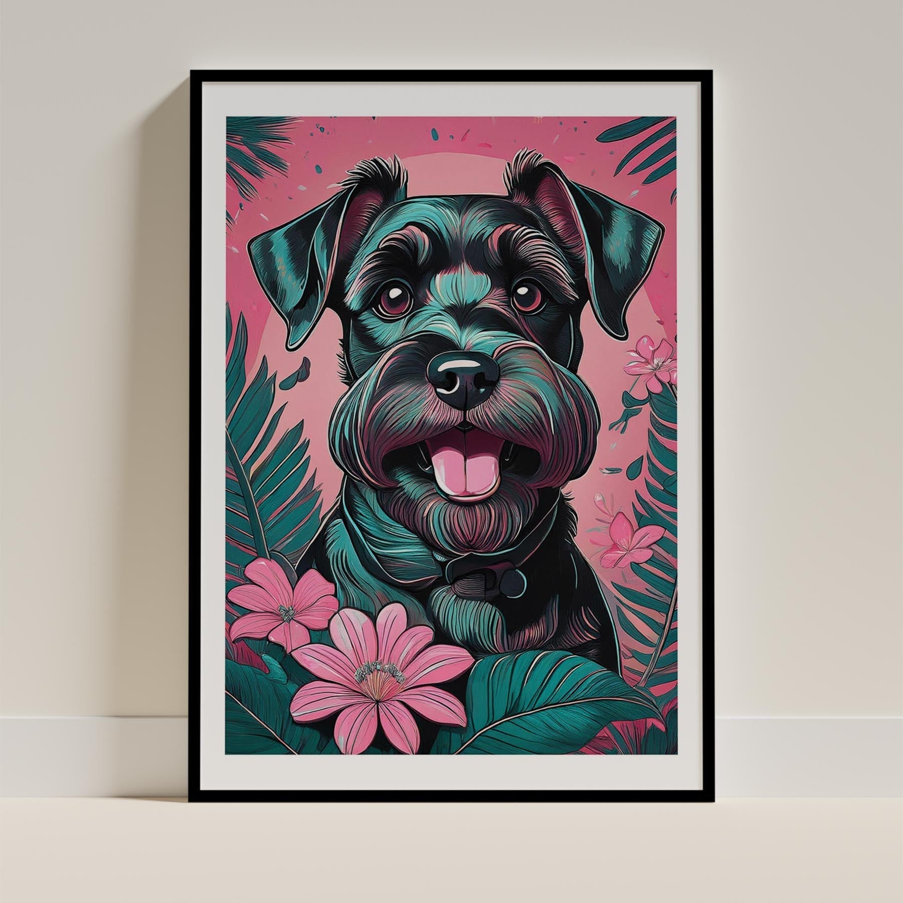 Miniature Schnauzer Flowery Dog image 11
