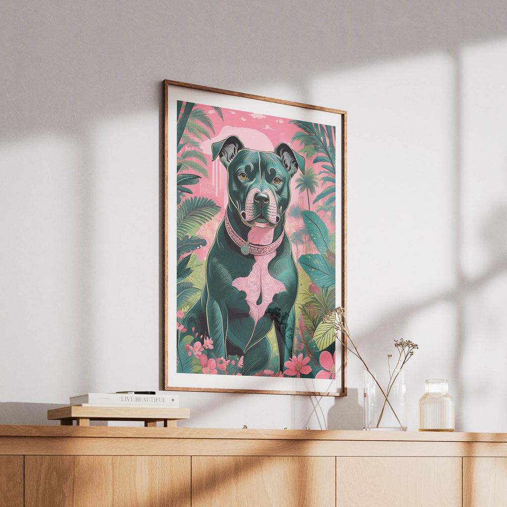 Staffordshire Bull Terrier Flowery Dog image 6