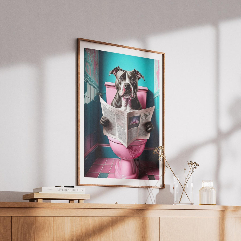 American Pitbull Terrier Toilet Dogs PInk and Turquise image 5