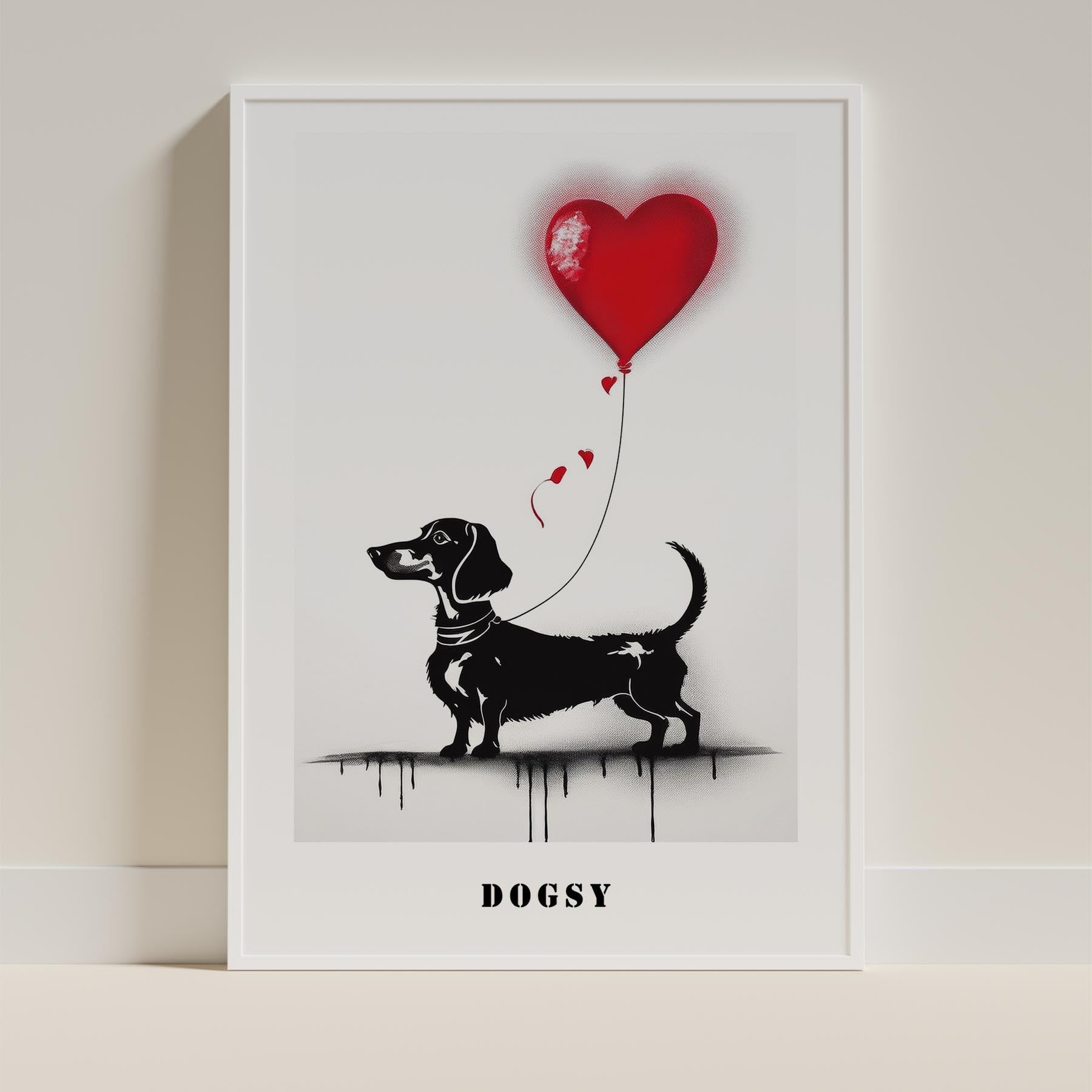 Dachshund DOGSY Series inspired by the Art of Banksy with text Dogsy image 9