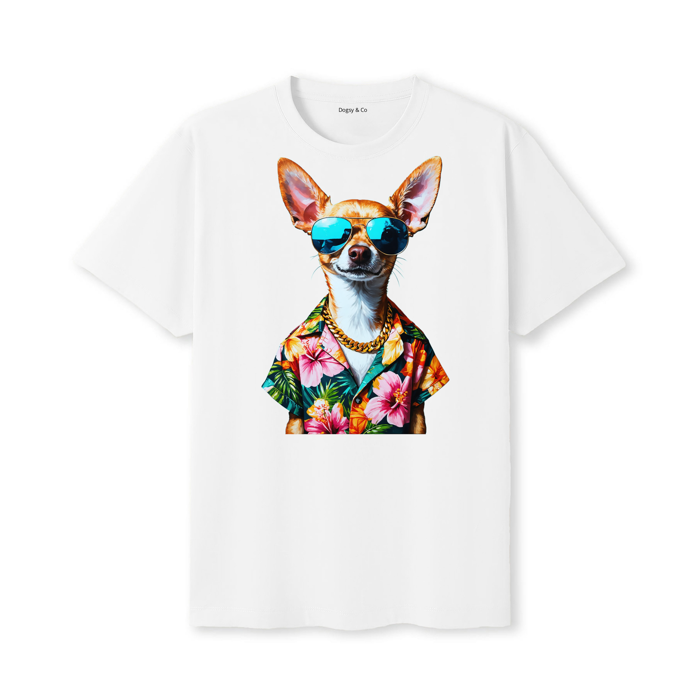 Chihuahua Hawaii Dog T-Shirt - White