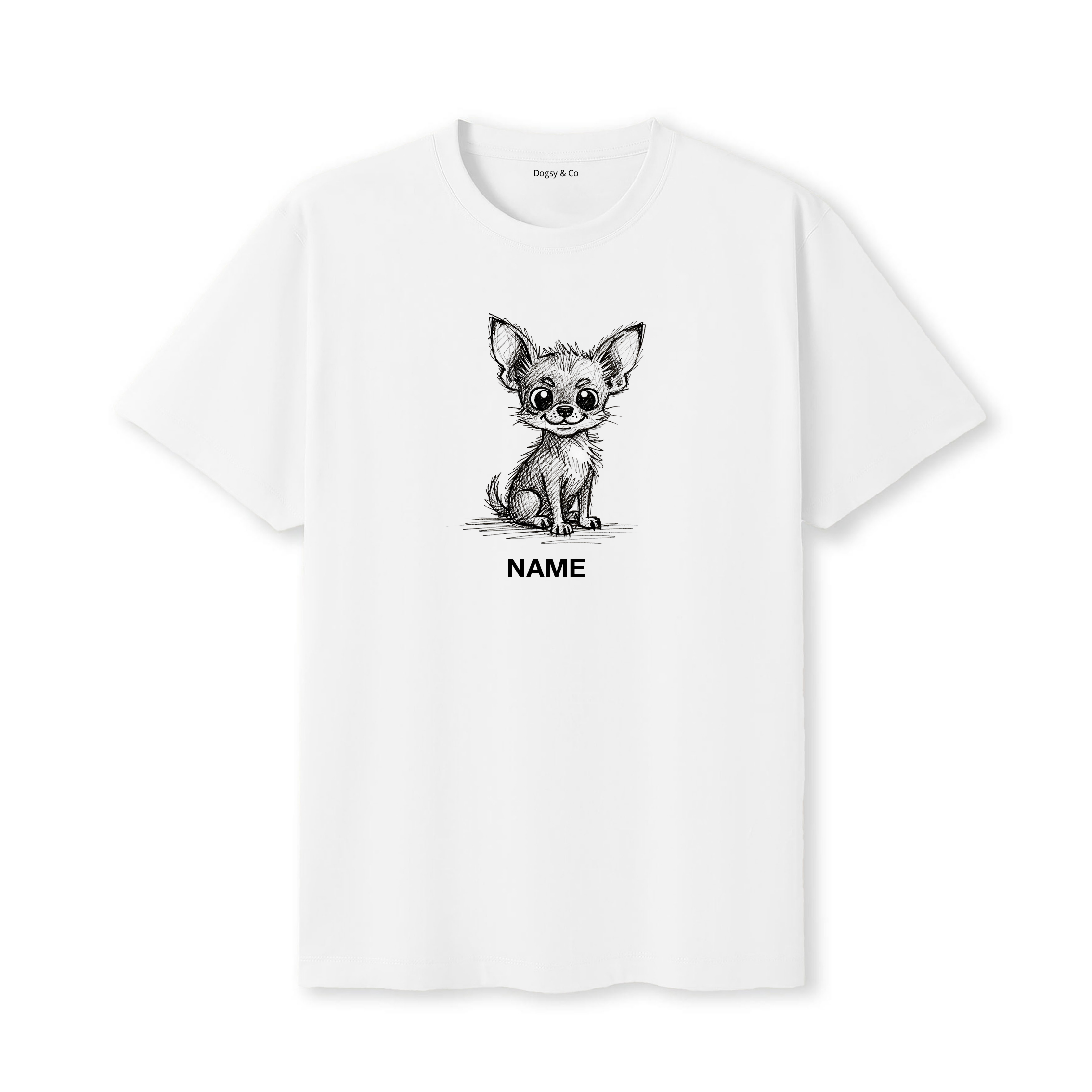Chihuahua Scraggy Dog Custom T-Shirt - White