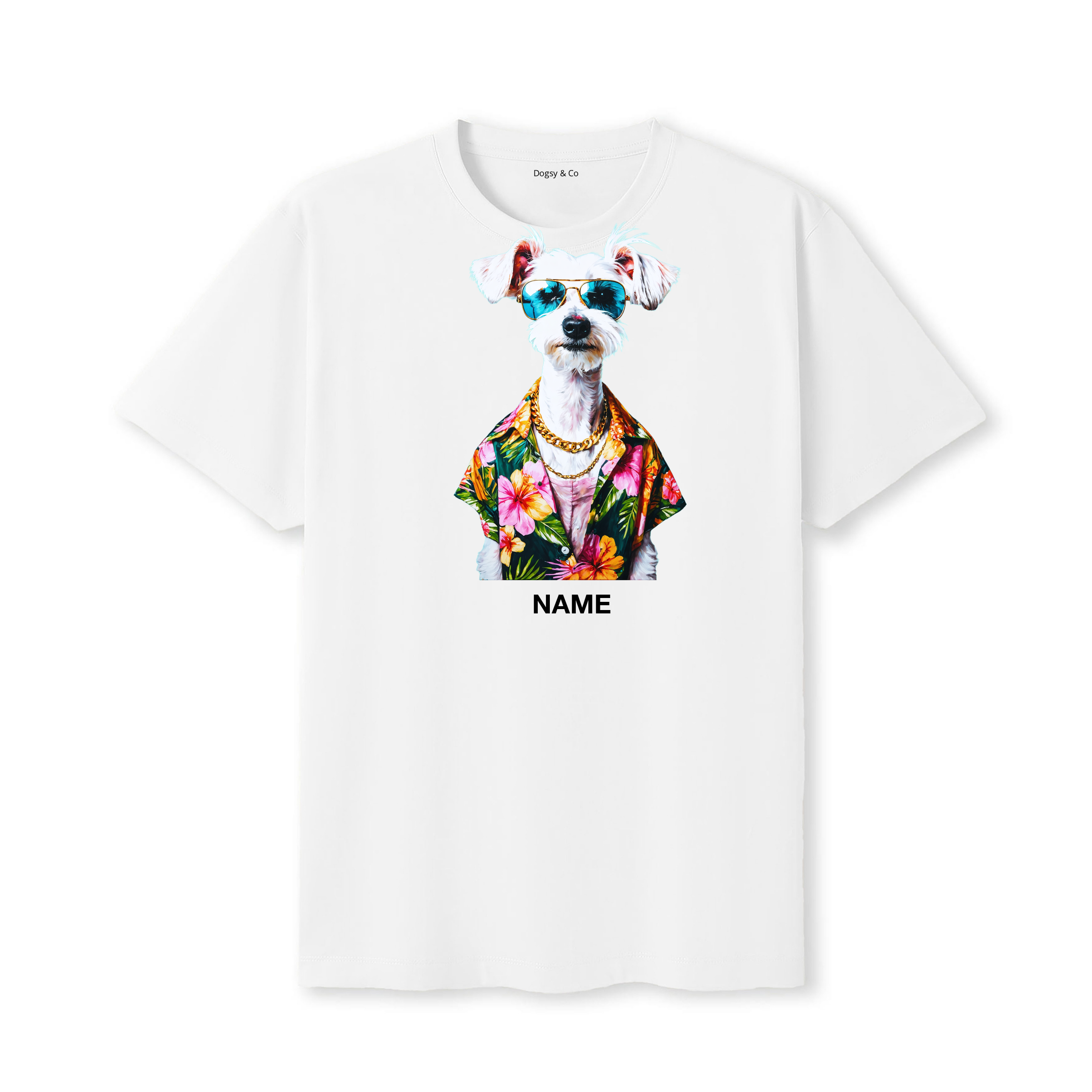 Chinese Crested Hawaii Dog Custom T-Shirt - White