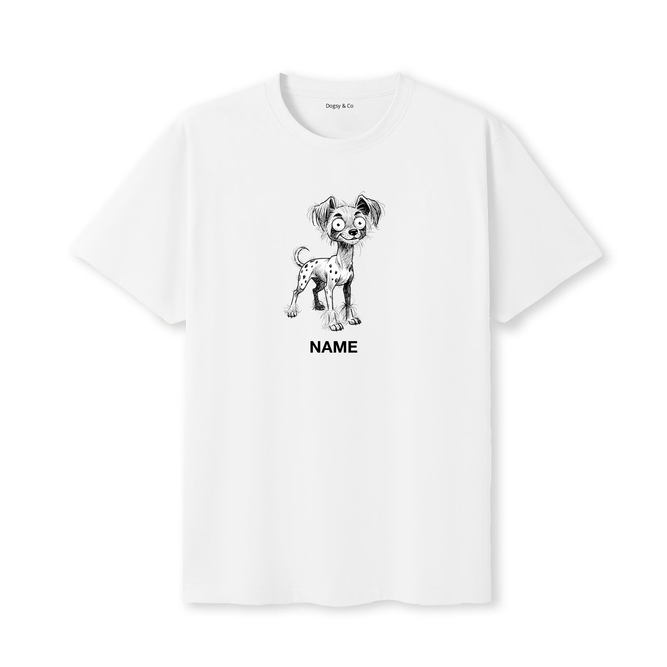 Chinese Crested Scraggy Dog Custom - White