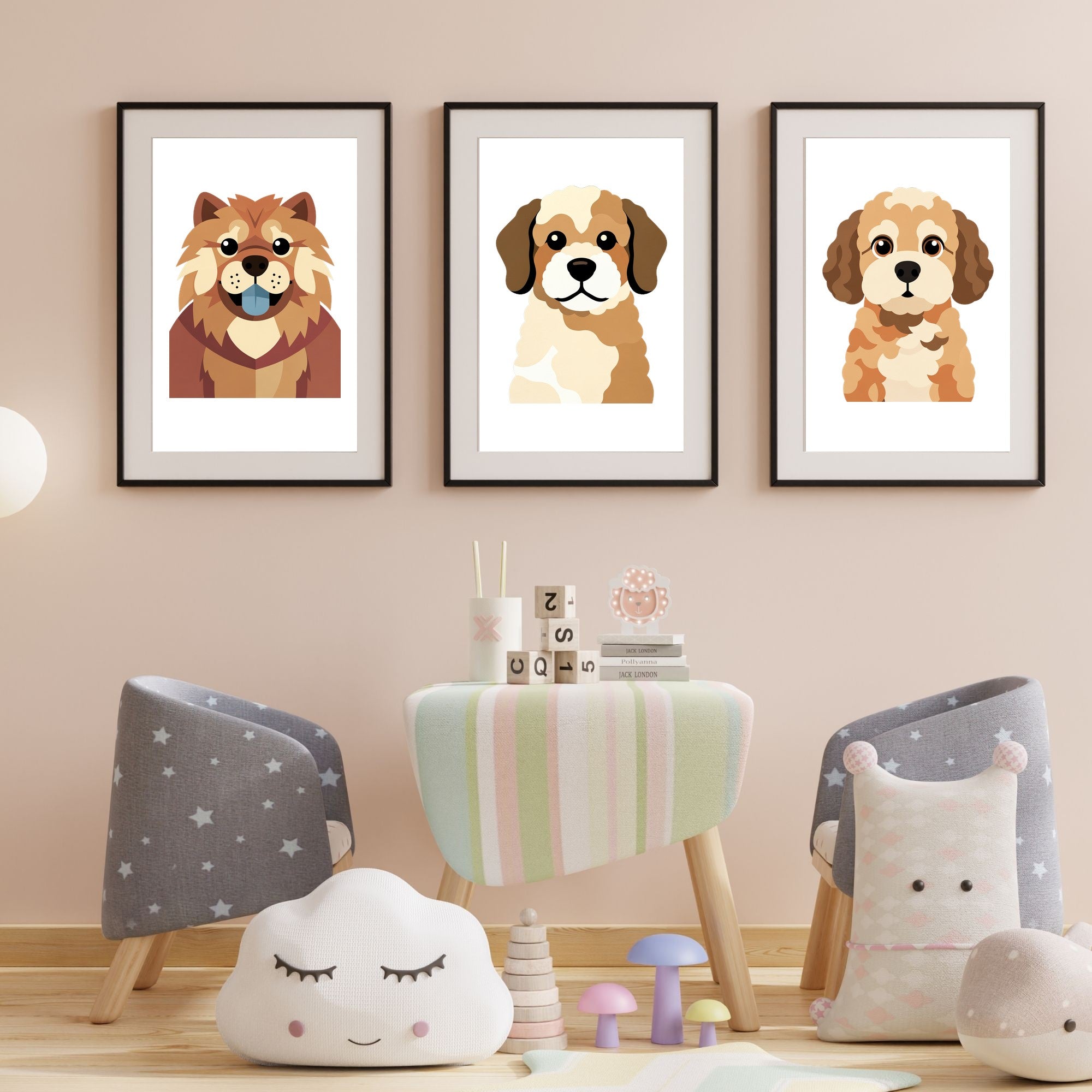 Bold Block Art Print - Framed Nursery Mockup