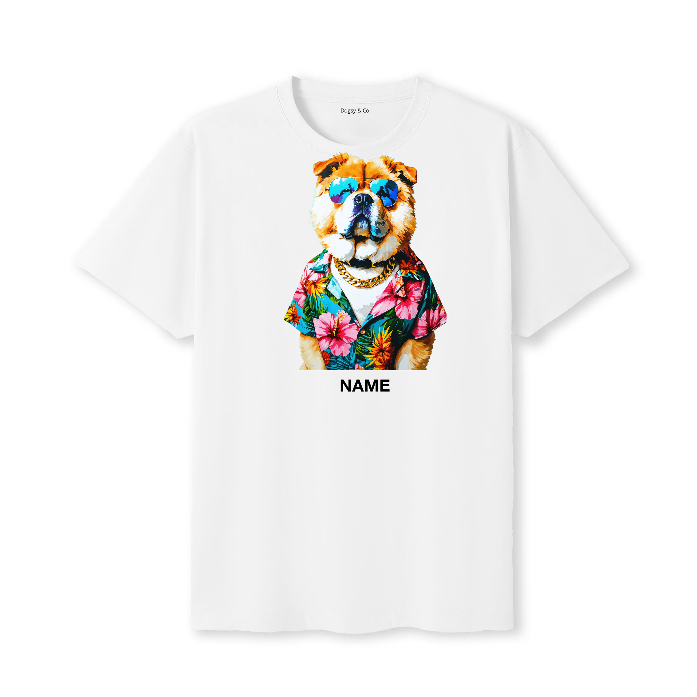 Chow Chow Hawaii Dog Custom T-Shirt - White
