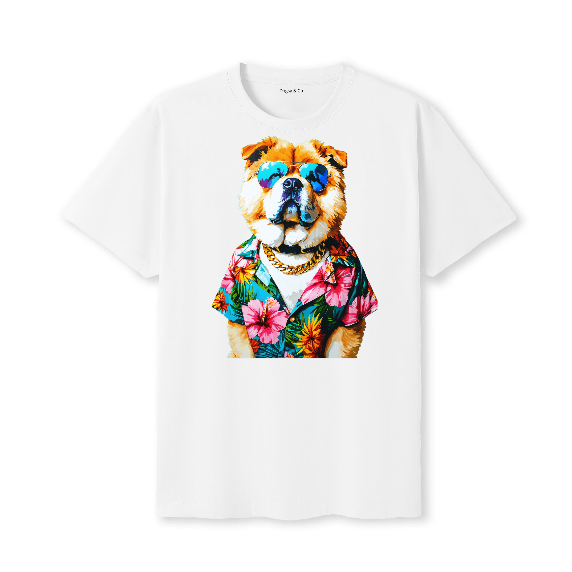 Chow Chow Hawaii Dog T-Shirt - White