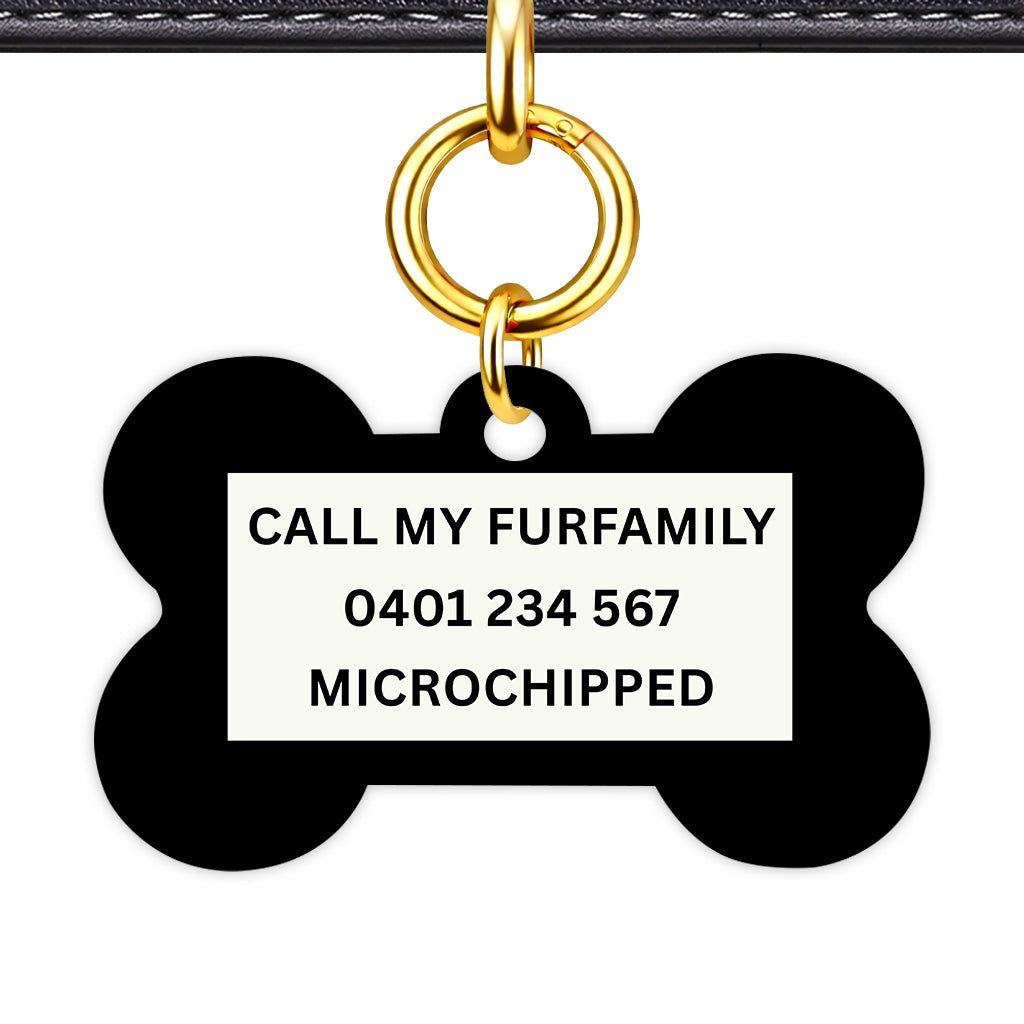 Mixed Classic Dog Tag Gold Classic Vol 37 | 4 Designs | Heart Bone Circle | Pet ID Tag - Bone Back - Gold