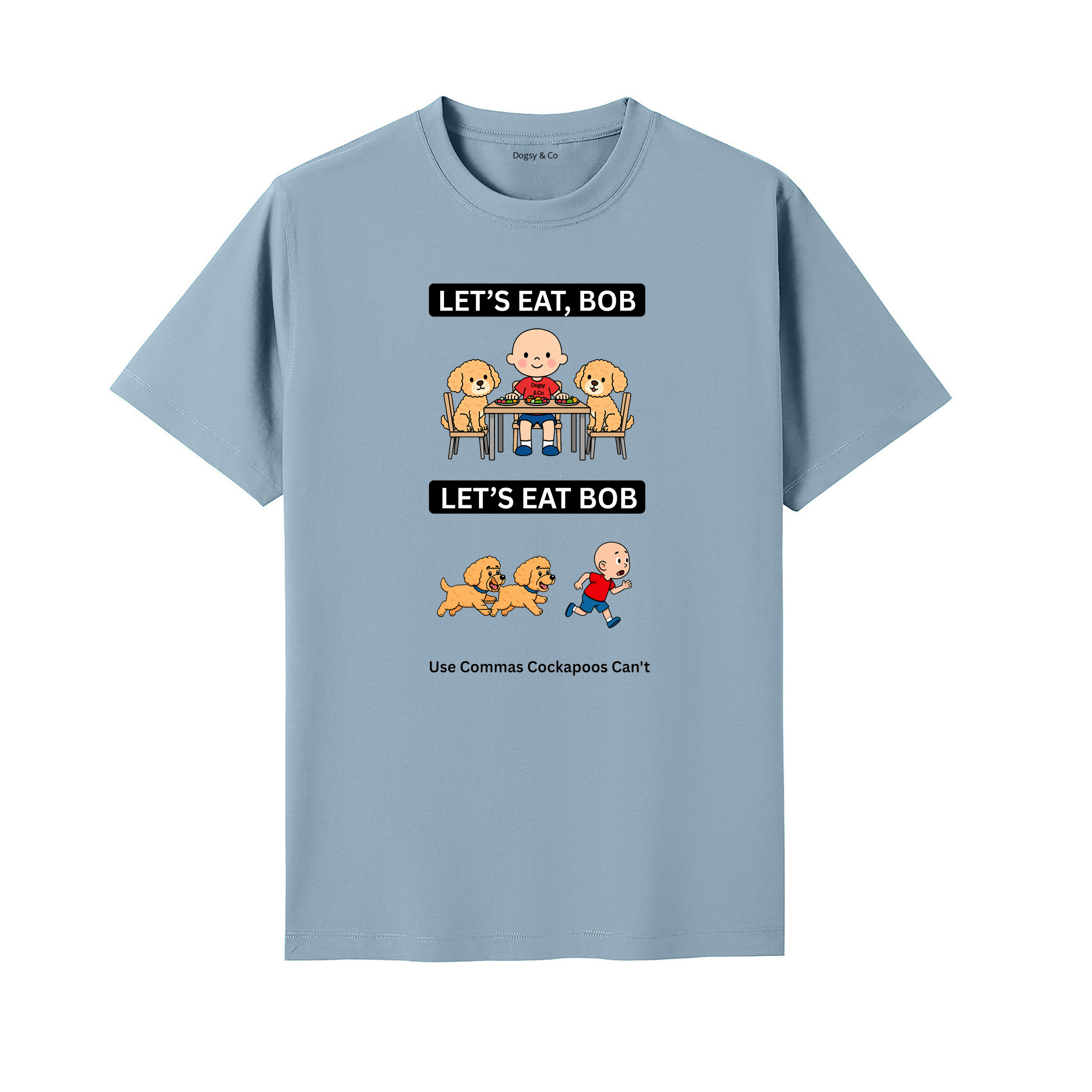 Cockapoo Let's Eat Bob T-Shirt - seafoam blue