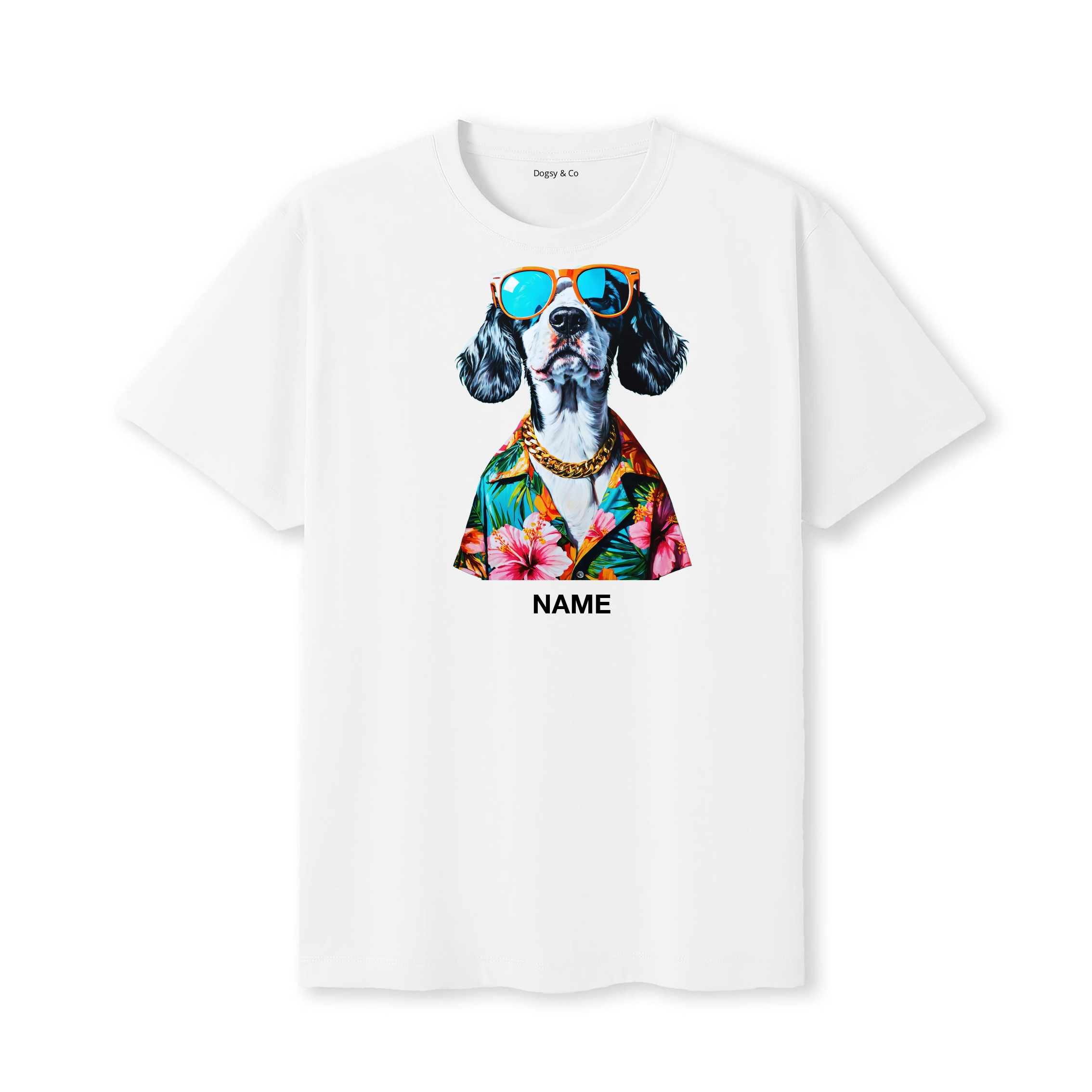 Cocker Spaniel Hawaii Dog Custom T-Shirt - White