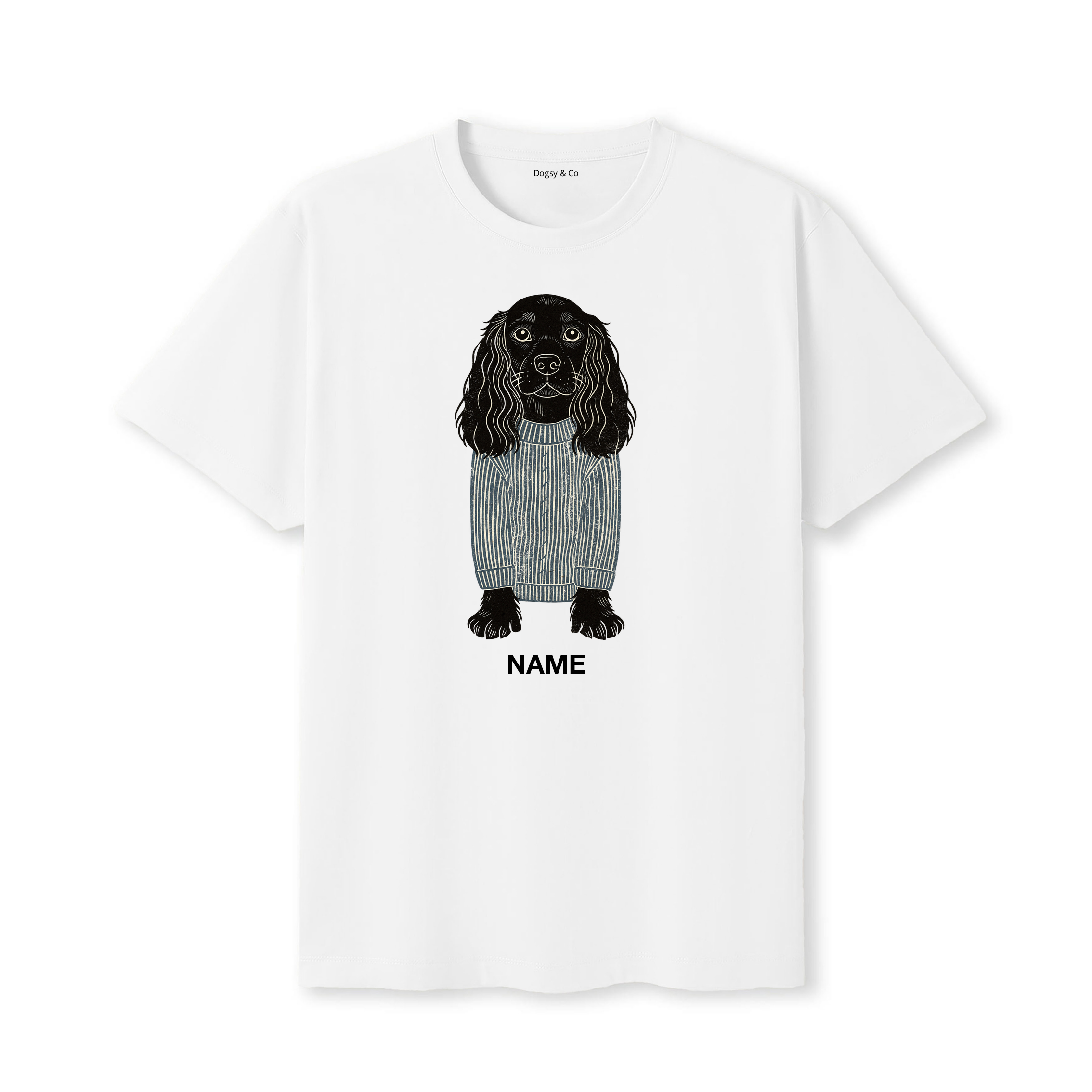 Cocker Spaniel Jumper Dog Custom T-Shirt - White