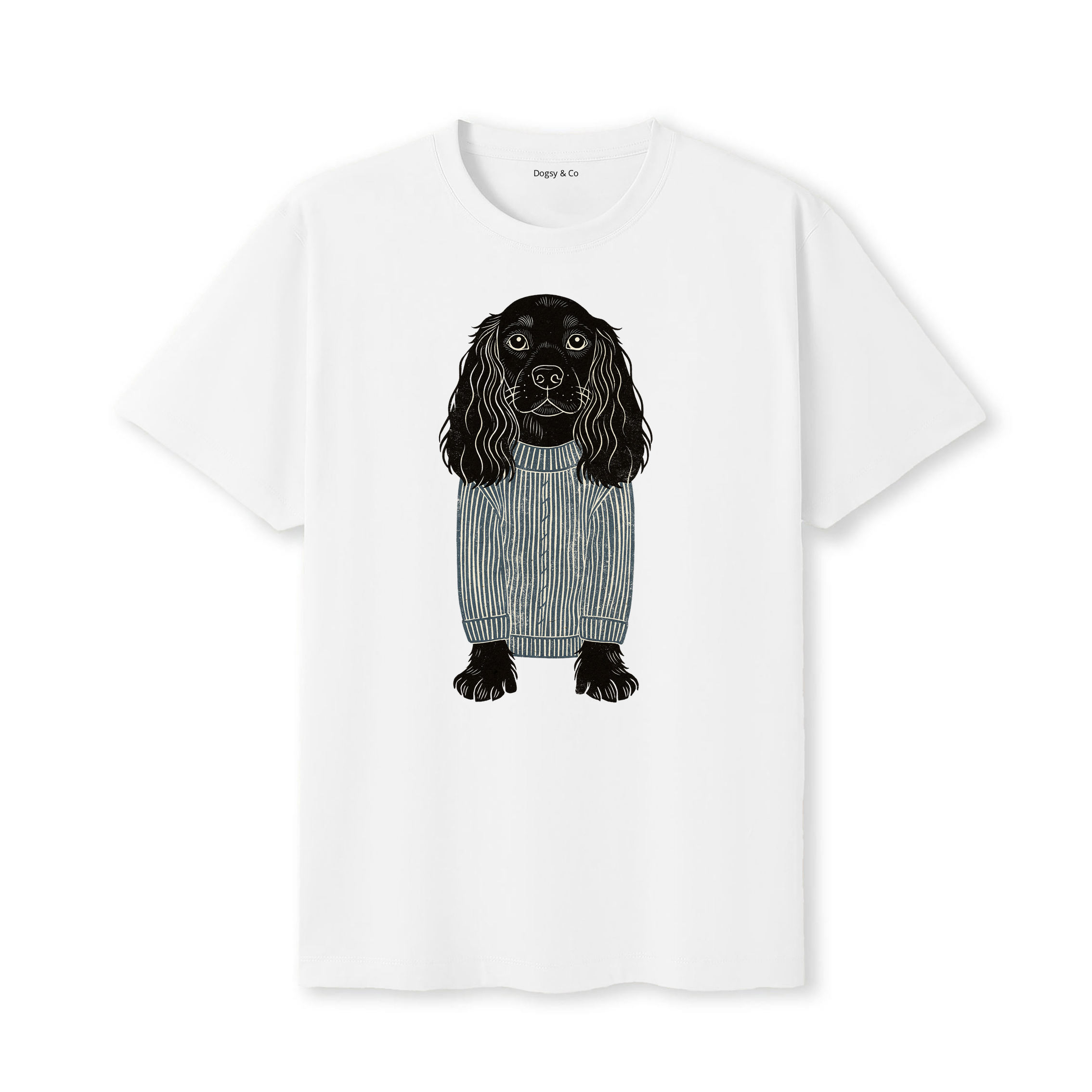 Cocker Spaniel Jumper Dog T-Shirt - White