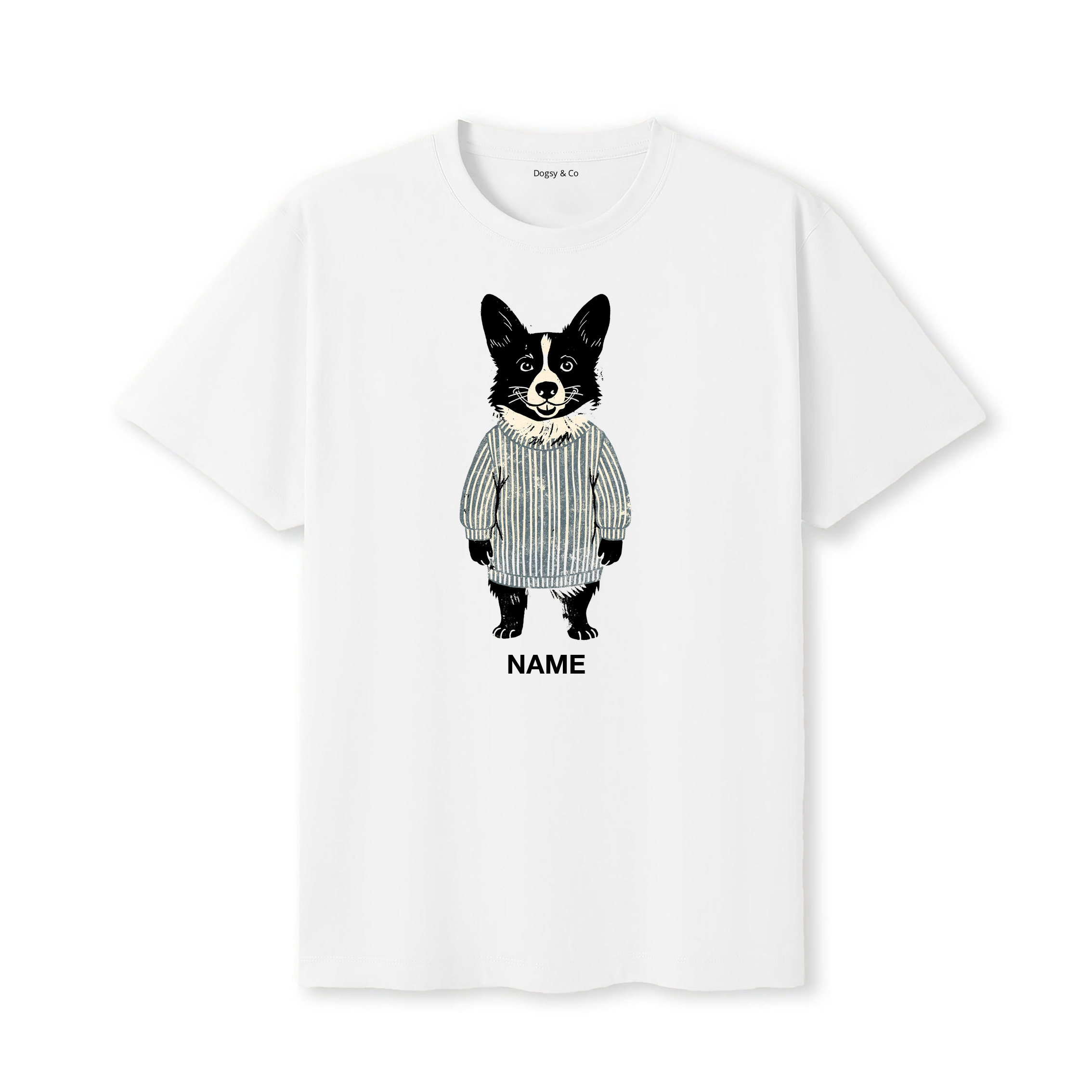 Corgi Jumper Dog Custom T-Shirt - White
