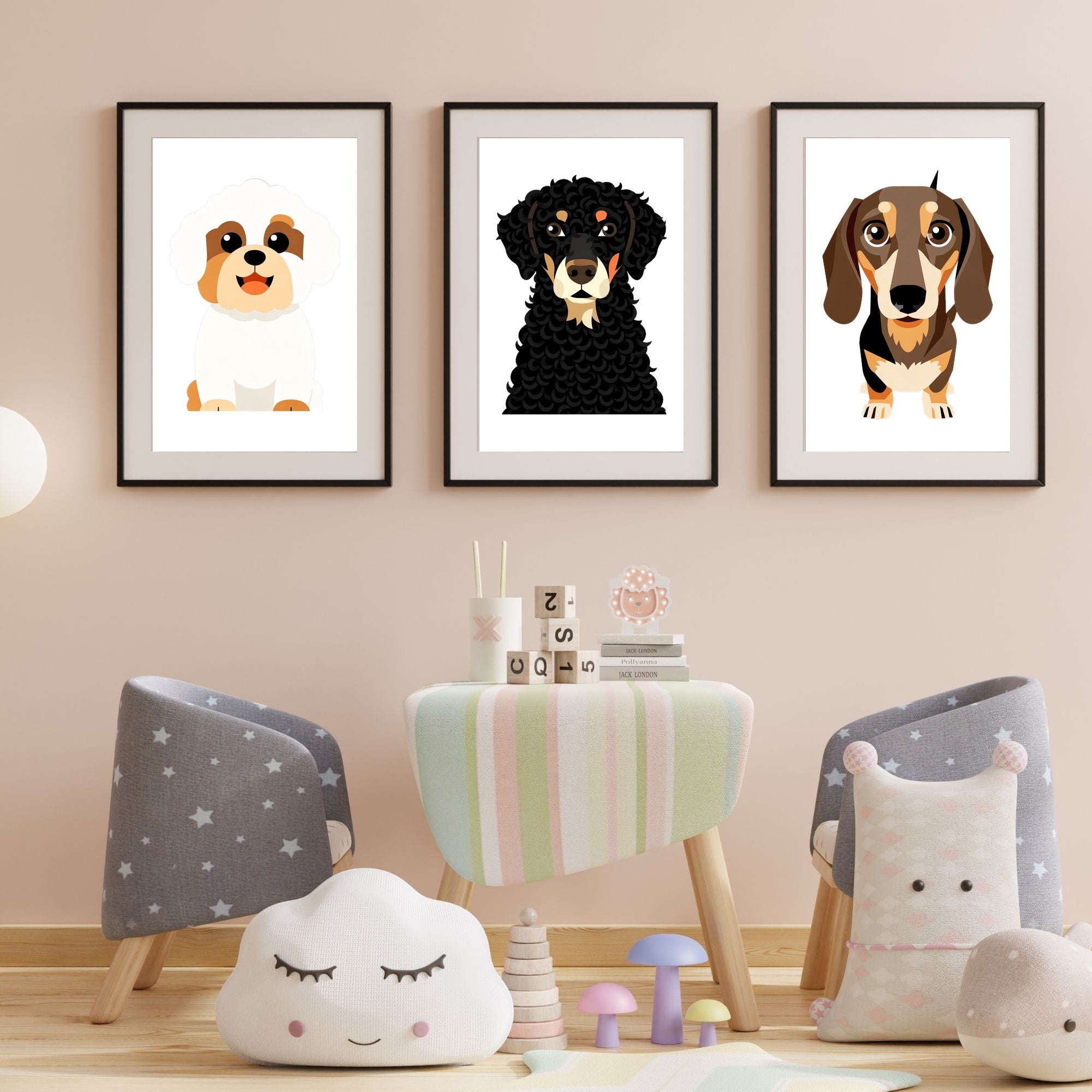 Bold Block Art Print - Framed Nursery Mockup