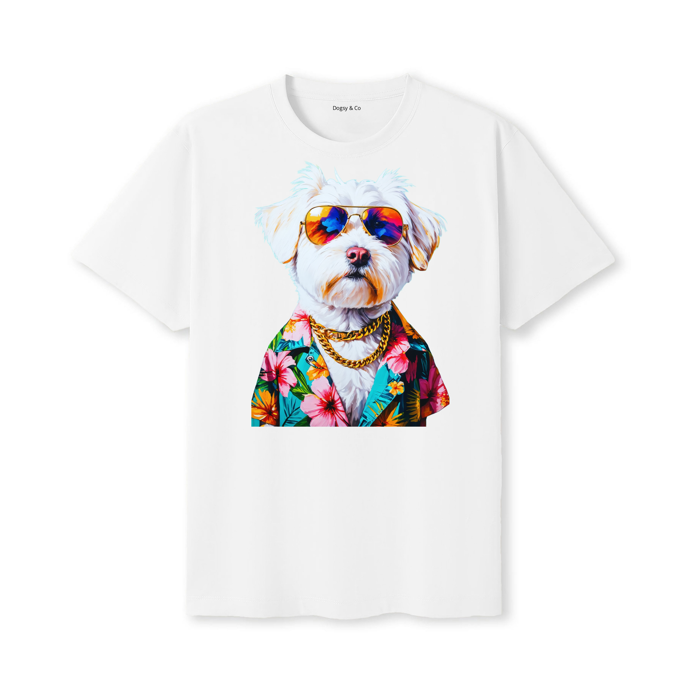 Coton de Tulear Hawaii Dog T-Shirt - White