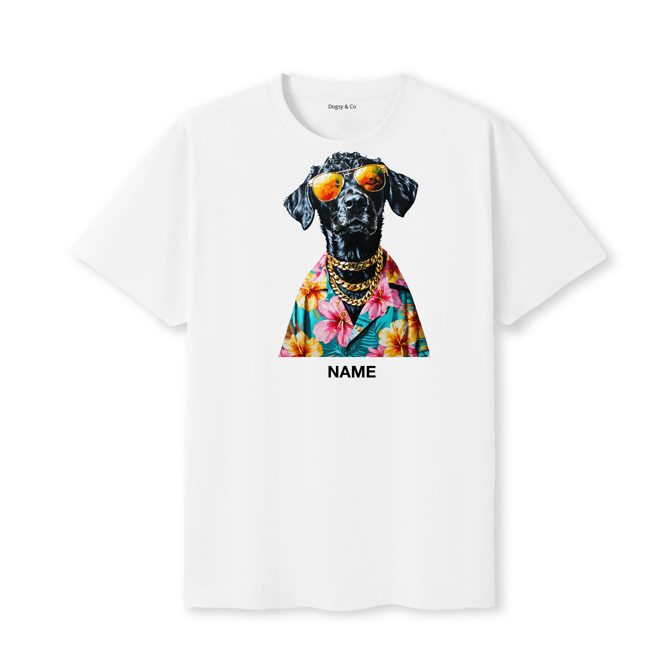 Curly Coated Retriever Hawaii Dog Custom T-Shirt - White