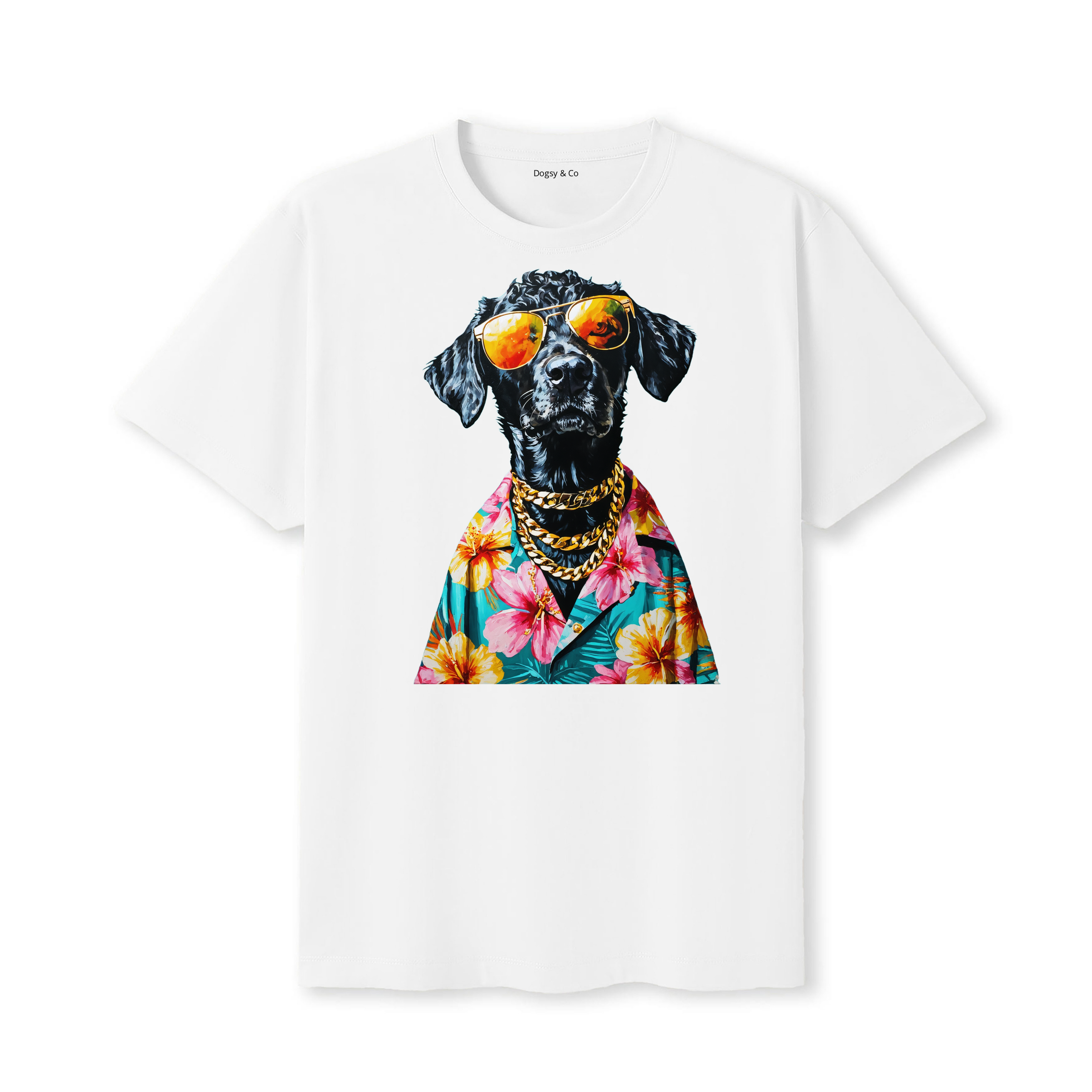 Curly Coated Retriever Hawaii Dog T-Shirt - White