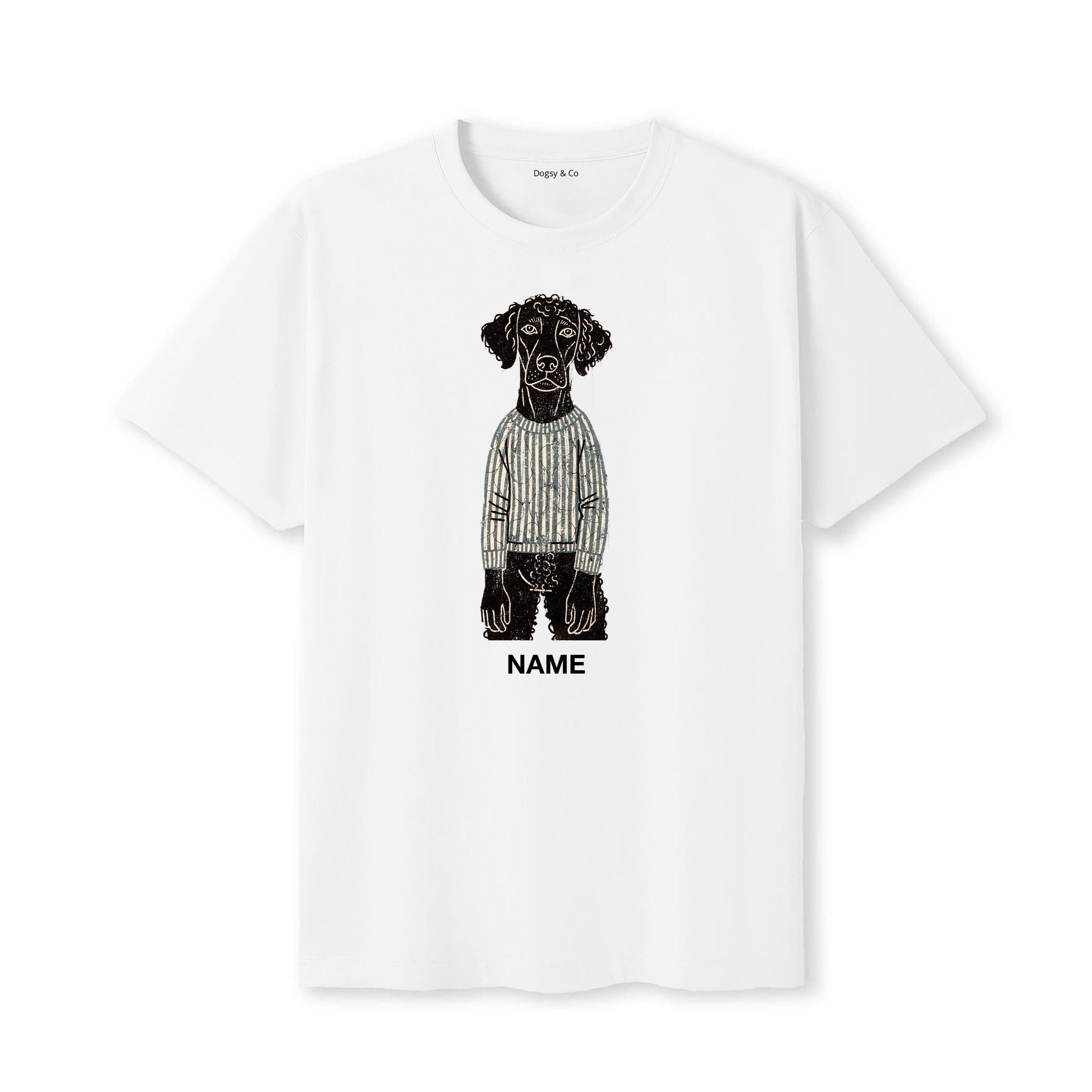 Curly Coated Retriever Jumper Dog Custom T-Shirt - White