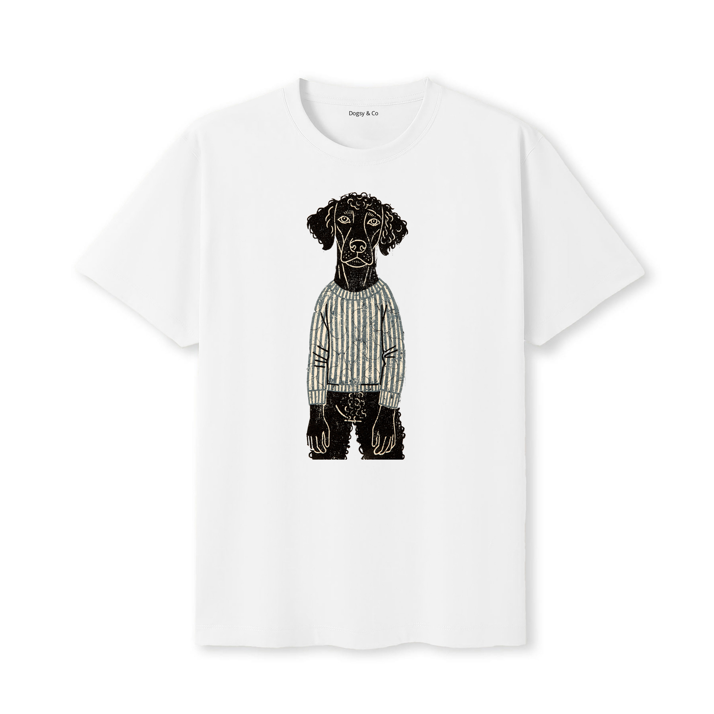 Curly Coated Retriever Jumper Dog T-Shirt - White