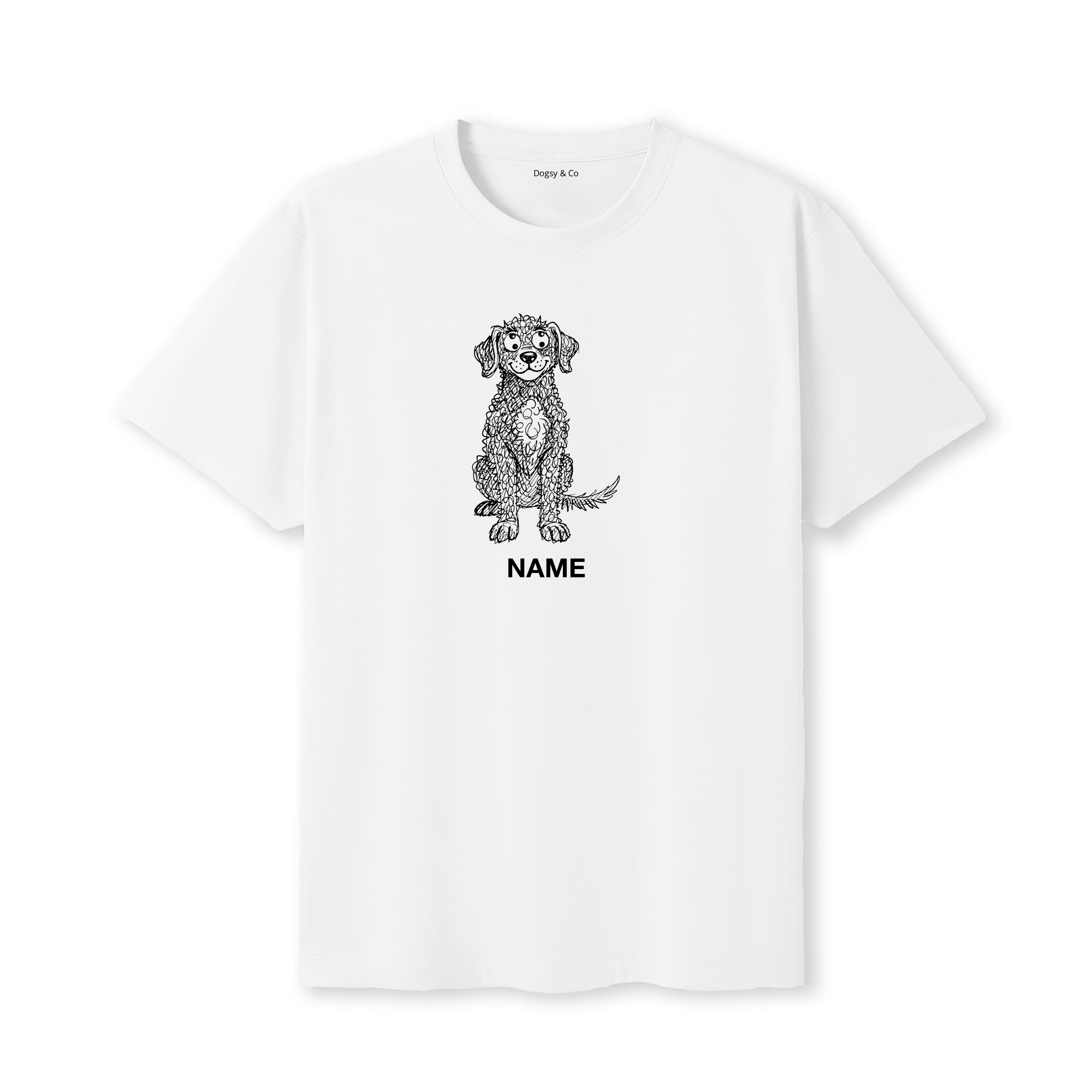 Curly Coated Retriever Scraggy Dog Custom - White