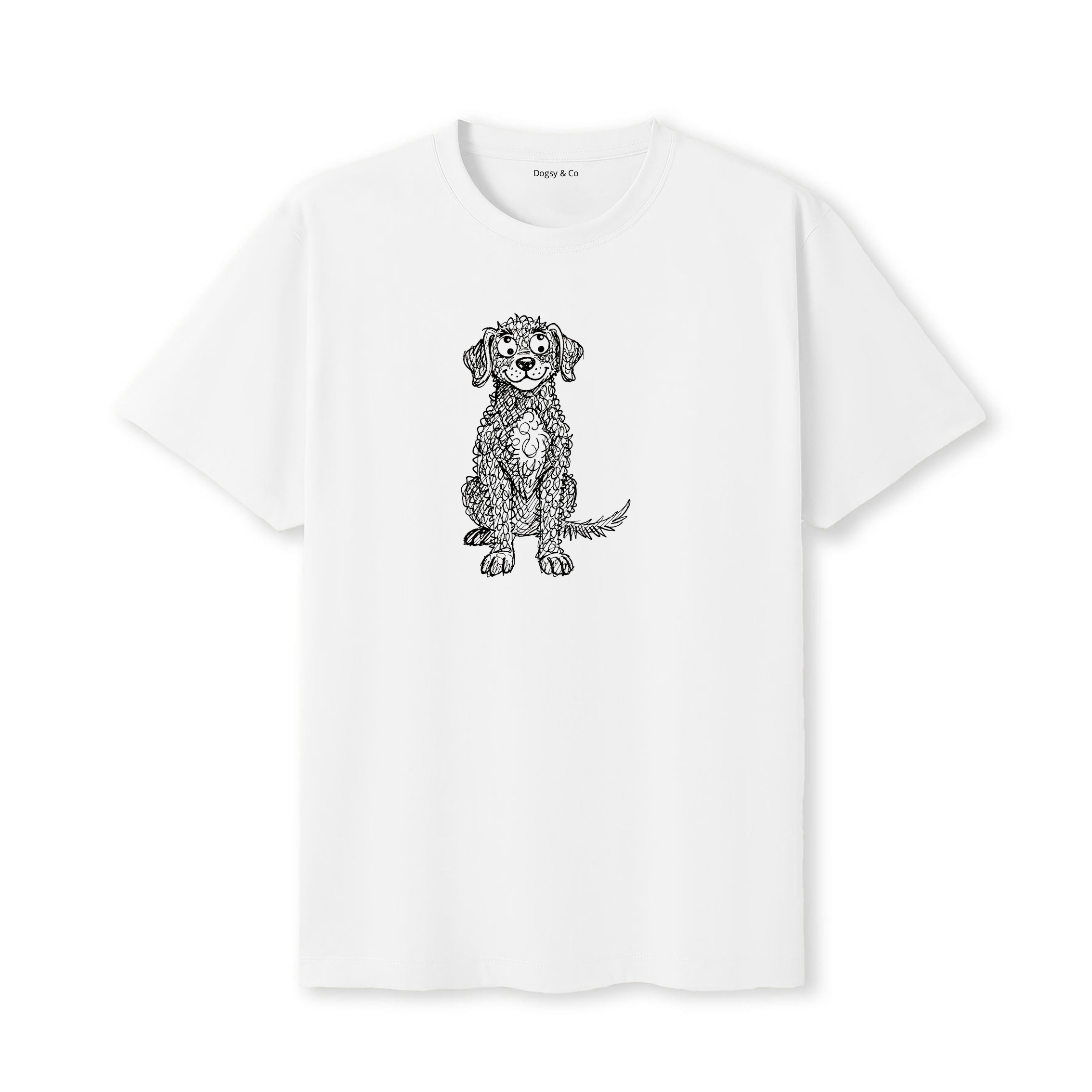 Curly Coated Retriever Scraggy Dog T-Shirt - White