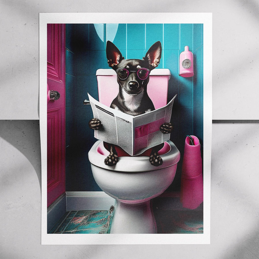 Miniature Pinscher Toilet Dogs PInk and Turquise image 7