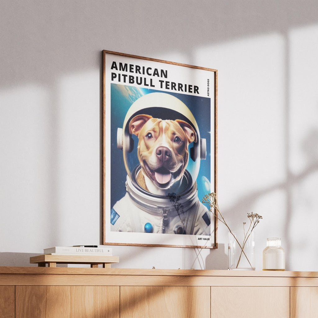 American Pitbull Terrier Astronaut Dog Series with Text Astro Dog image 5