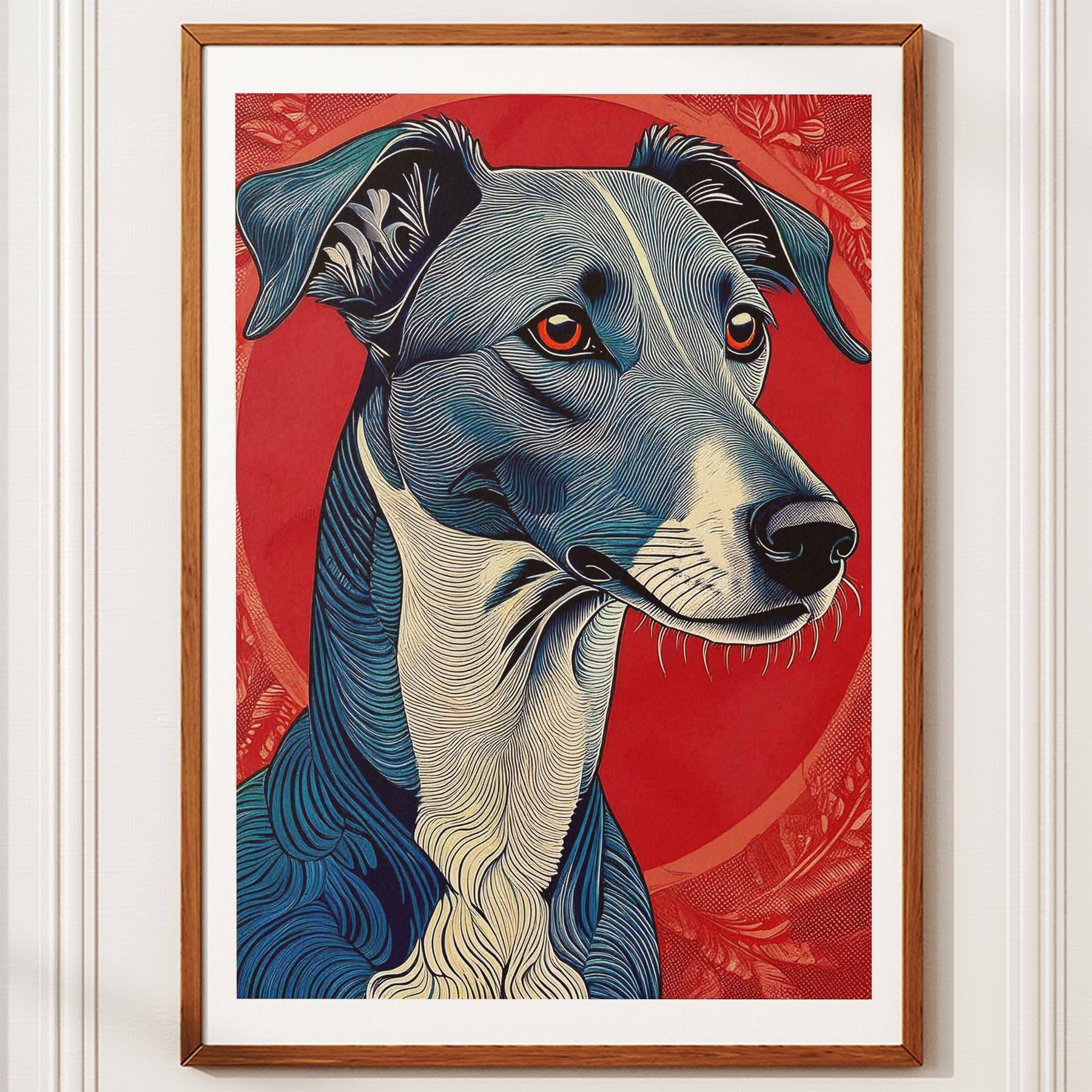 Greyhound Hokusai Japanese Inspired Dog Series 1 image 10