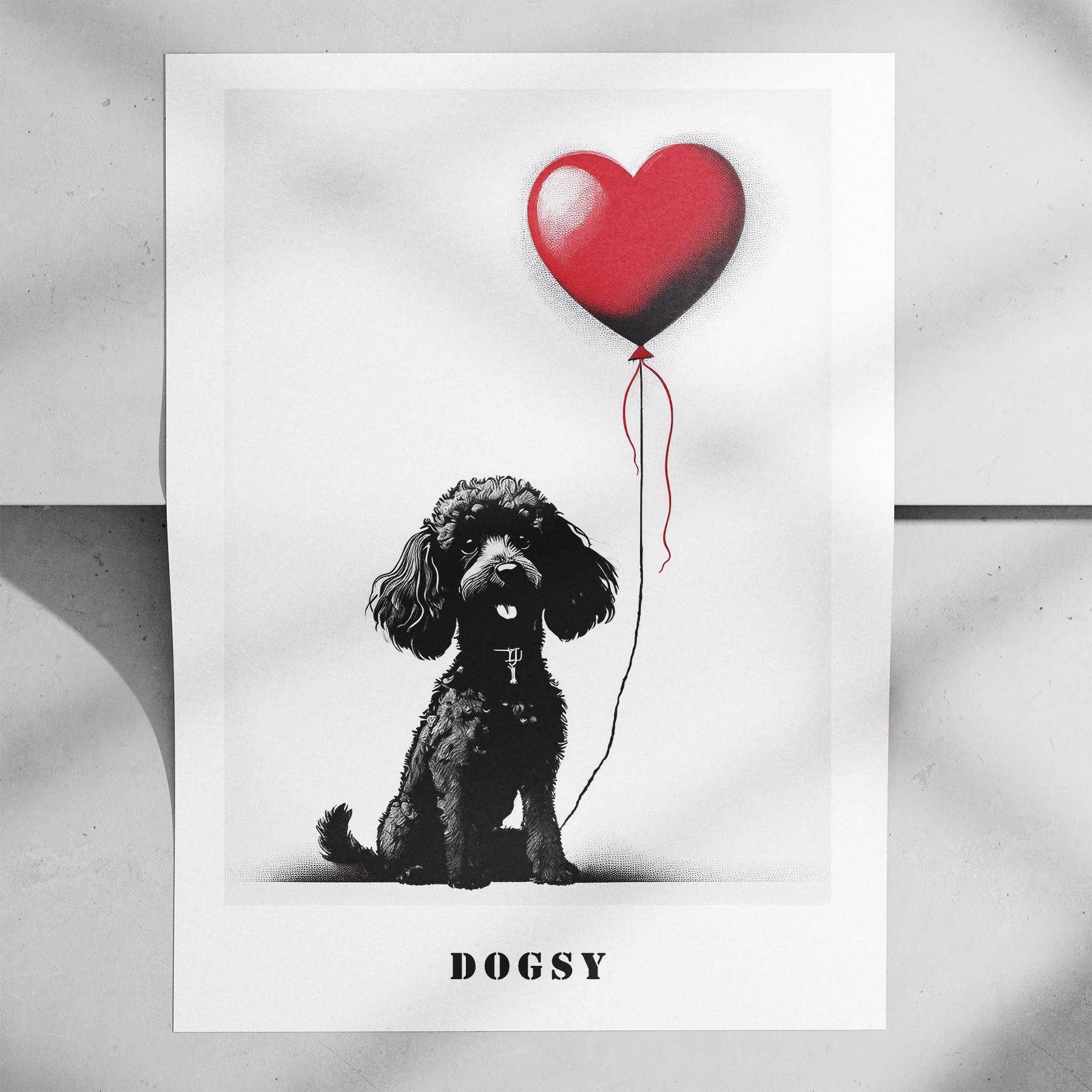 Poodle DOGSY Series inspired by the Art of Banksy with text Dogsy image 7
