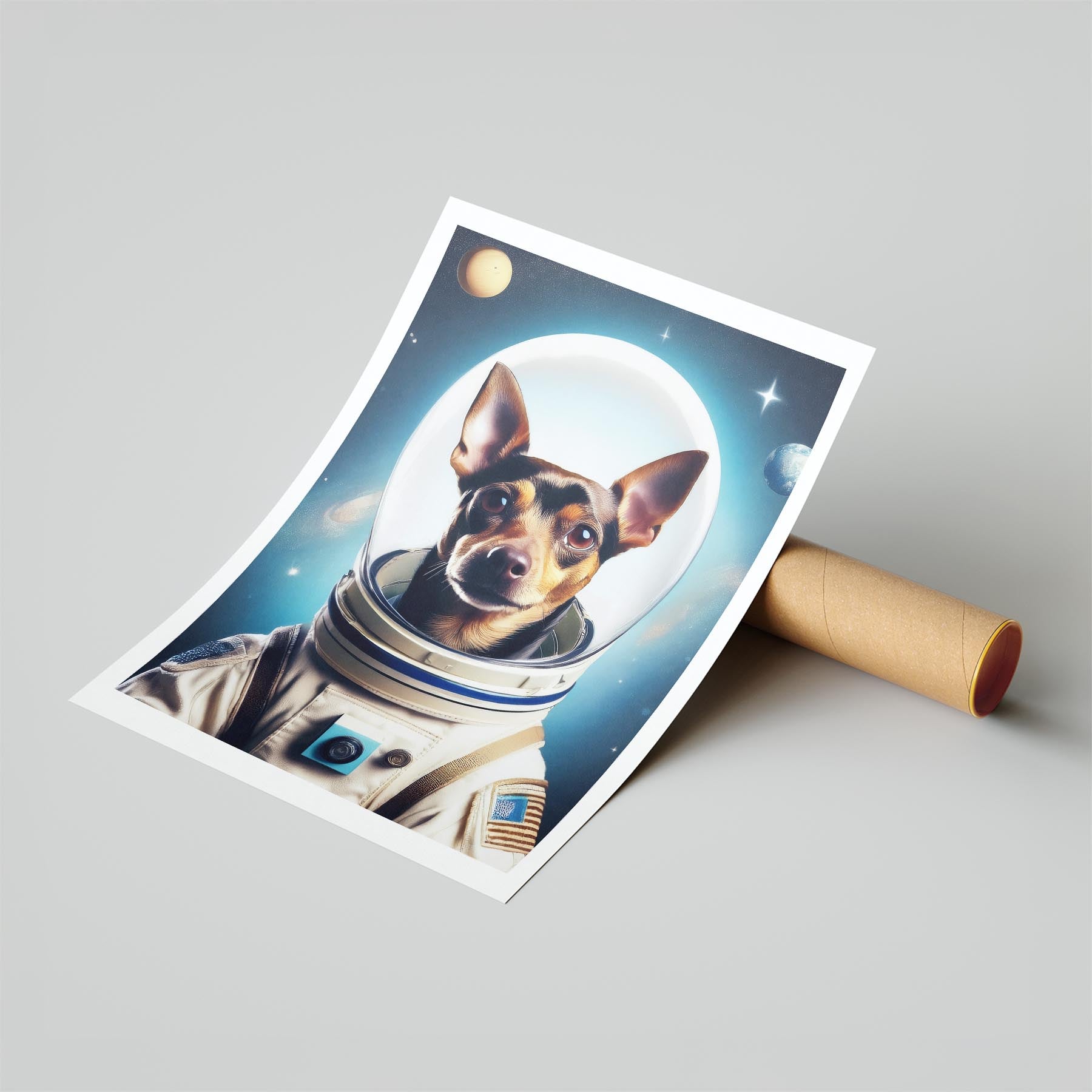 Miniature Pinscher Astronaut Dog Series image 6