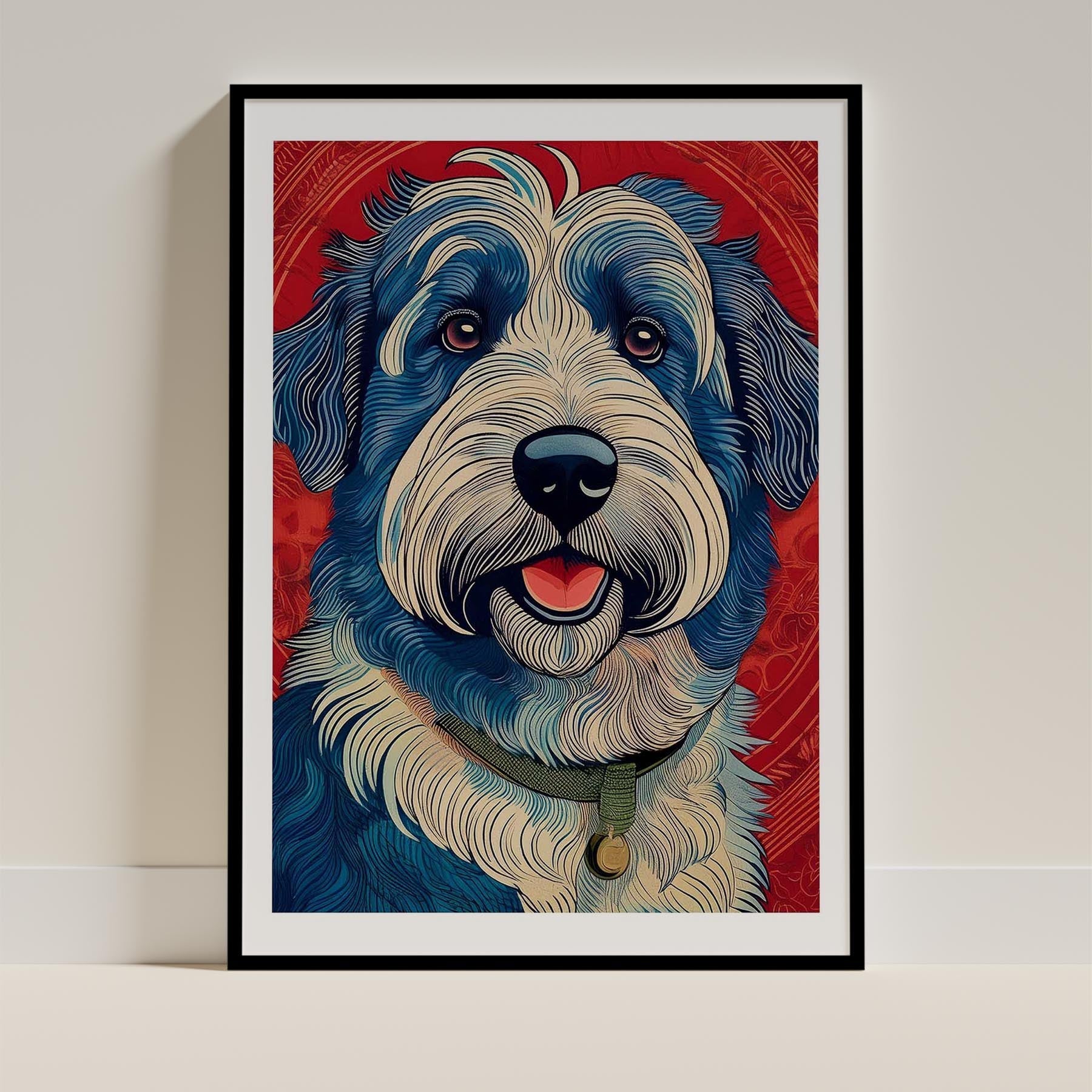 Old English Sheepdog Hokusai Japanese Inspired Dog Series 1 image 0