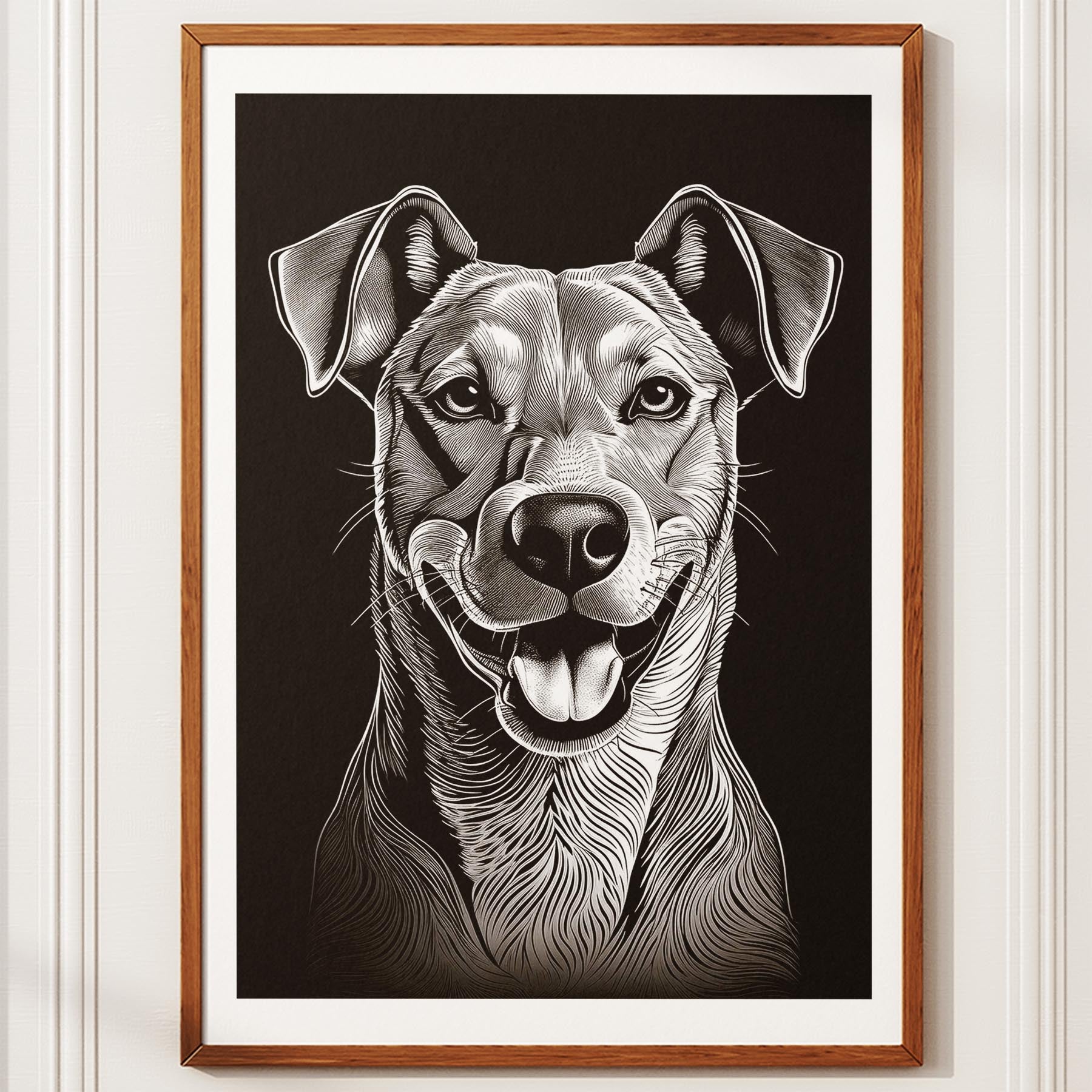 Rhoedesian Ridgeback Line Dog Series in Black and White image 10