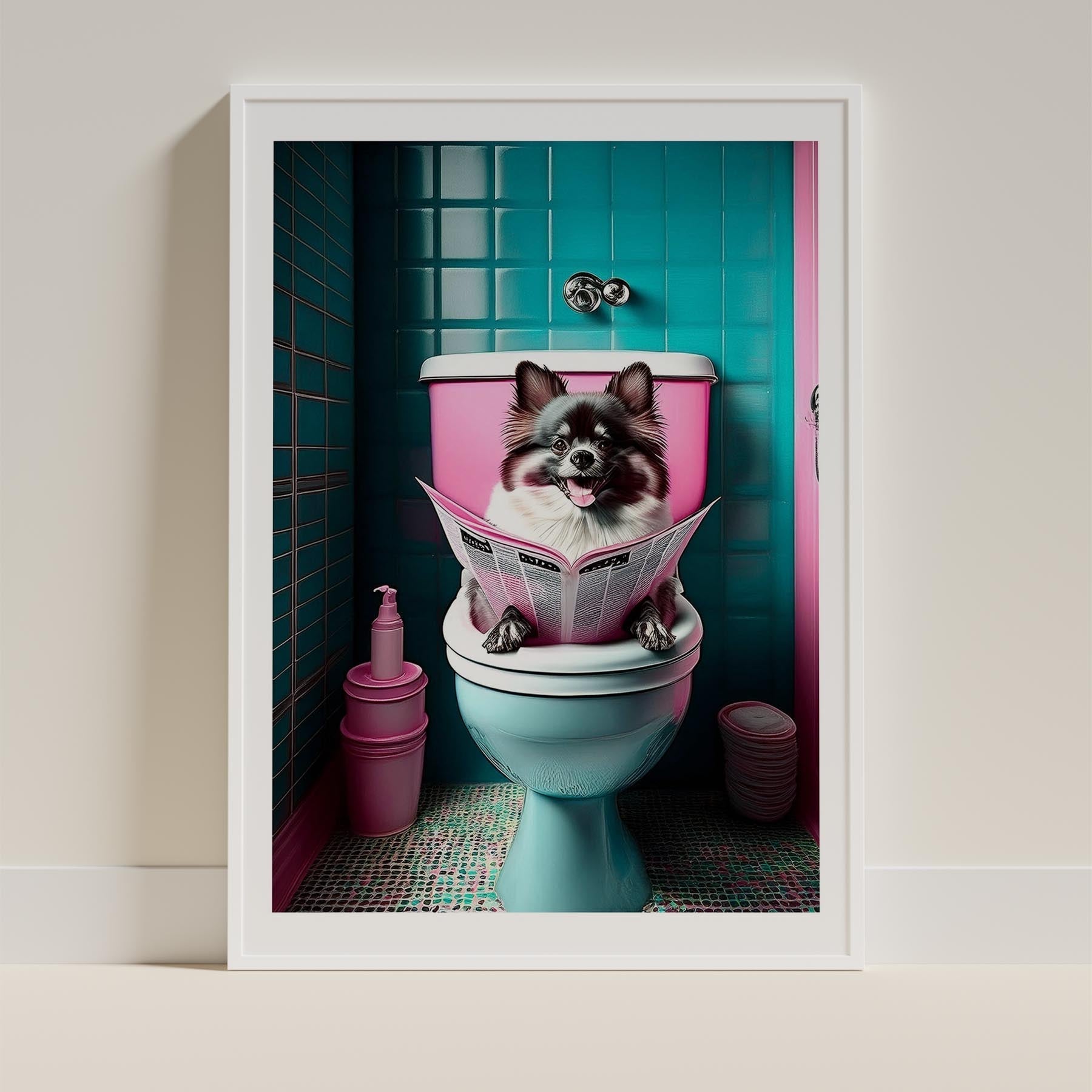 Pomeranian Toilet Dogs PInk and Turquise image 9