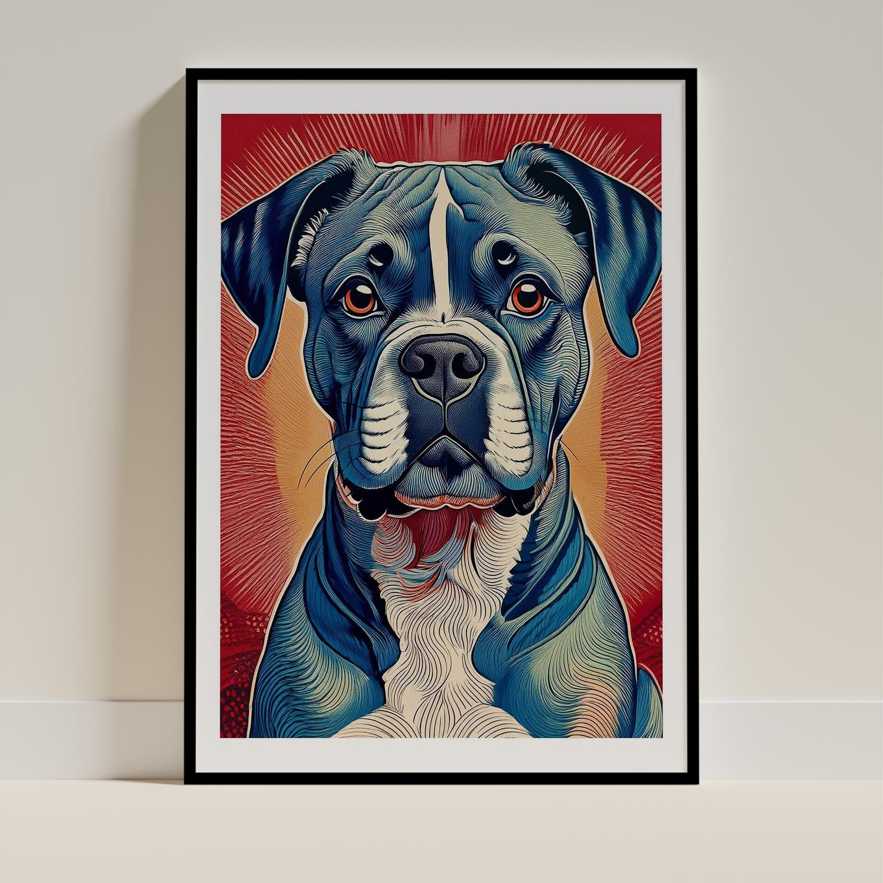 Boxer Hokusai Japanese Inspired Dog Series image 0