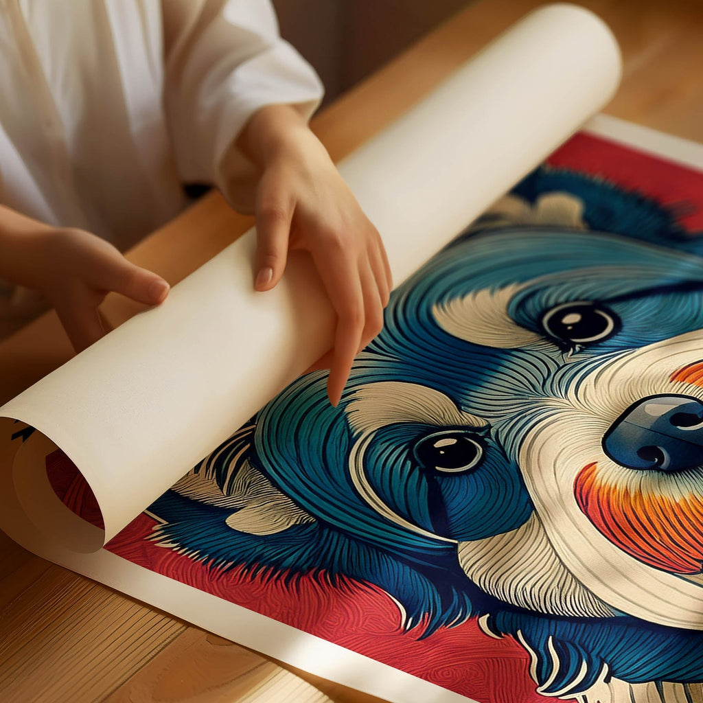 Australian Terrier Hokusai Japanese Inspired Dog Series with Text image 1