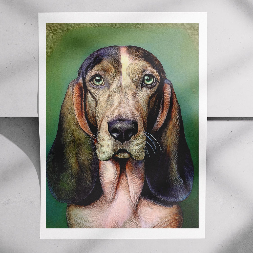Basset Hound Green Painted Series image 7